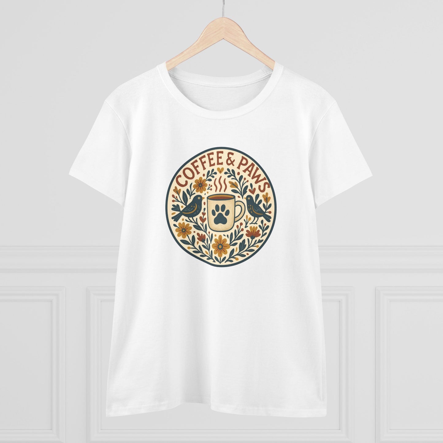 Cozy Coffee & Paws Tee, Casual Animal Lover T-Shirt, Gift for Pet Owners, Cute Coffee Shirt, Summer Essentials, Coffee Lover Apparel