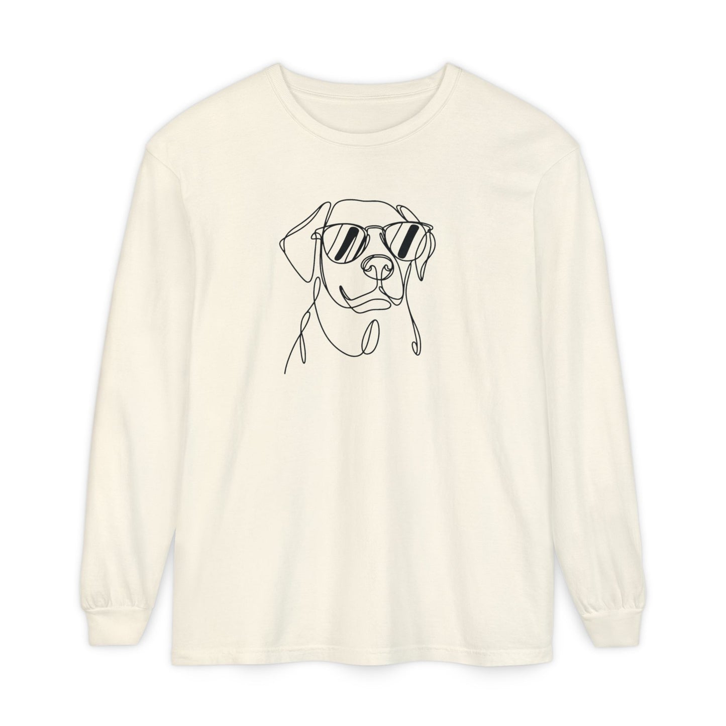 Cool Dog Long Sleeve T-Shirt | Unisex Garment-Dyed Tee