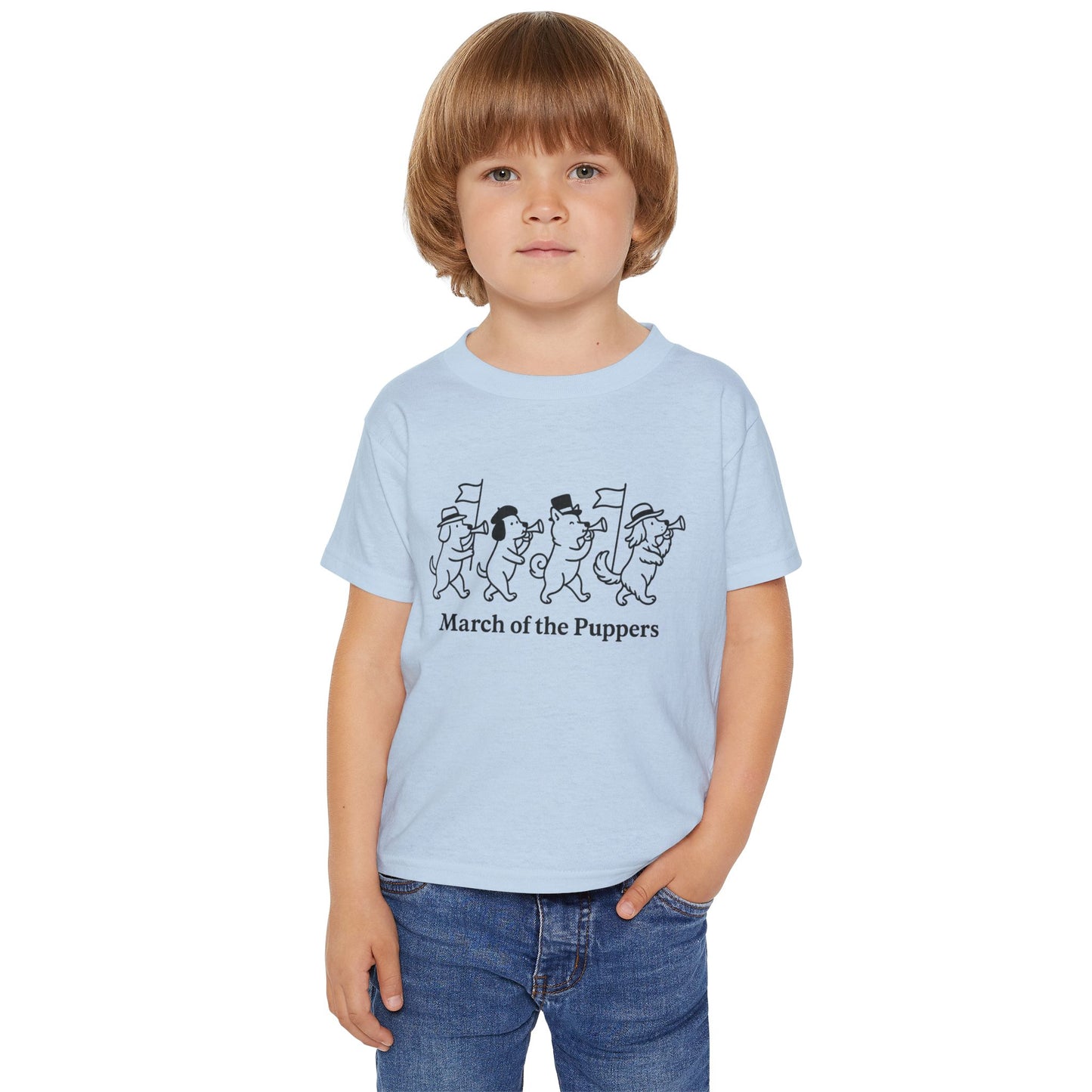March of the Puppers Toddler T-Shirt, Cute Kids Tee, Animal Parade Shirt, Fun Birthday Gift, Playful Outfit for Toddlers