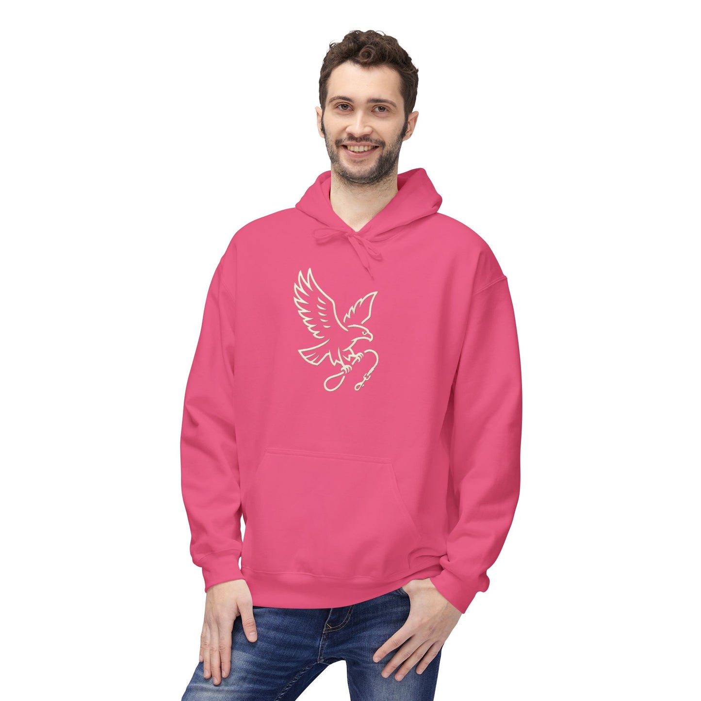 Stylish Unisex Fleece Hoodie with Unique Bird Design, Cozy Pullover, Casual Wear, Gift for Nature Lovers, Perfect for Fall