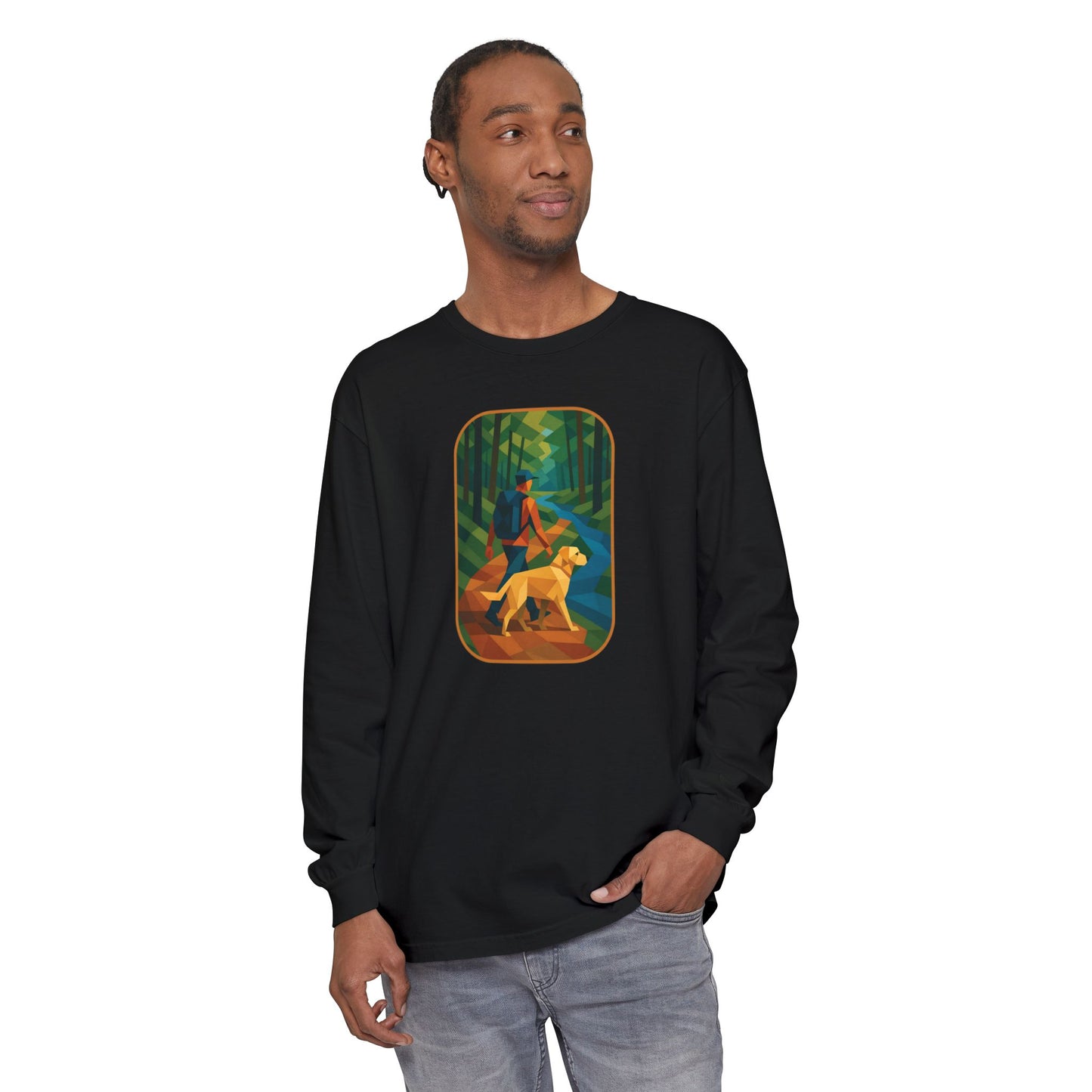 Scenic Dog Walk Design | Casual Comfort, Gift for Dog Lovers, Nature Enthusiasts, Cozy Outfit, Eco-Friendly Wear