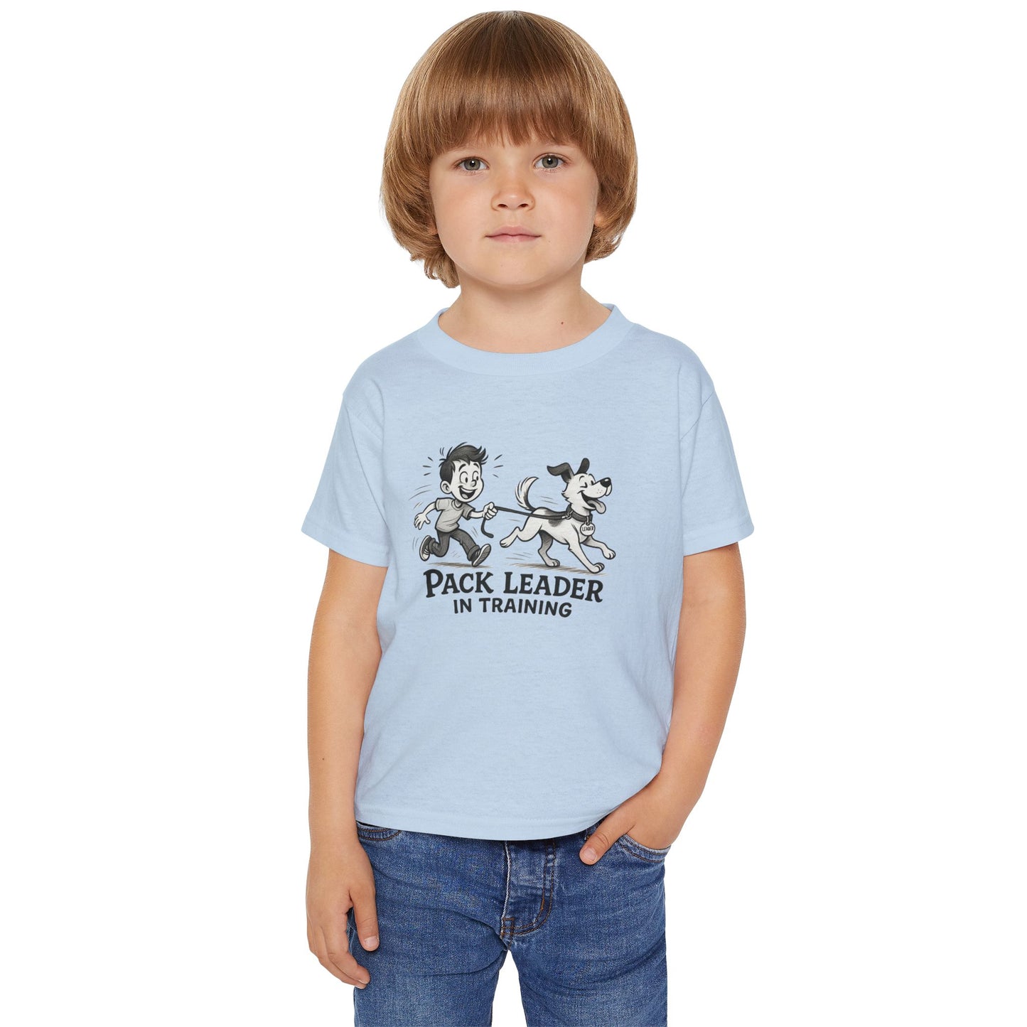 Toddler T-shirt, Cute Dog and Kid Design, Pack Leader in Training Tee, Gift for Dog Lovers, Kids Apparel, Animal Themed Shirt