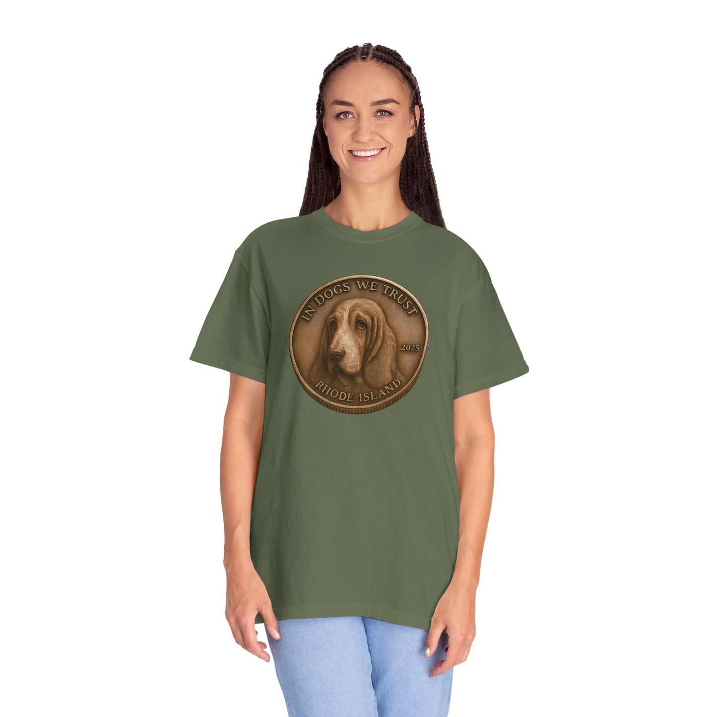 Rhode Island State Coin T-Shirt Collection - Proud Dog Breed Illustrations