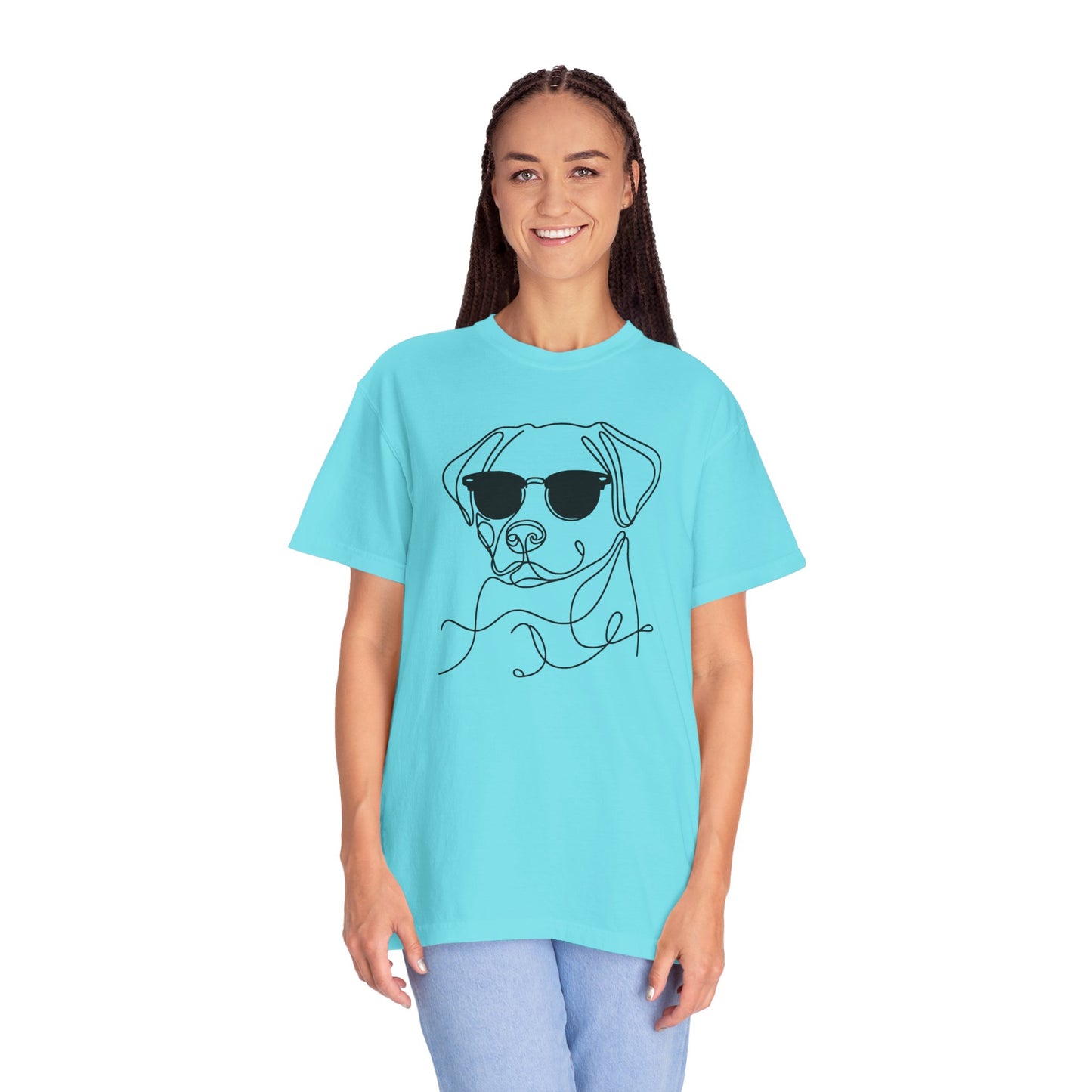 Cool Dog Line Art T-Shirt, Pet Lover Gift, Unisex Tee, Animal Lover Shirt, Casual Wear, Dog Mom Gift, Birthday Present, Dog Themed Apparel