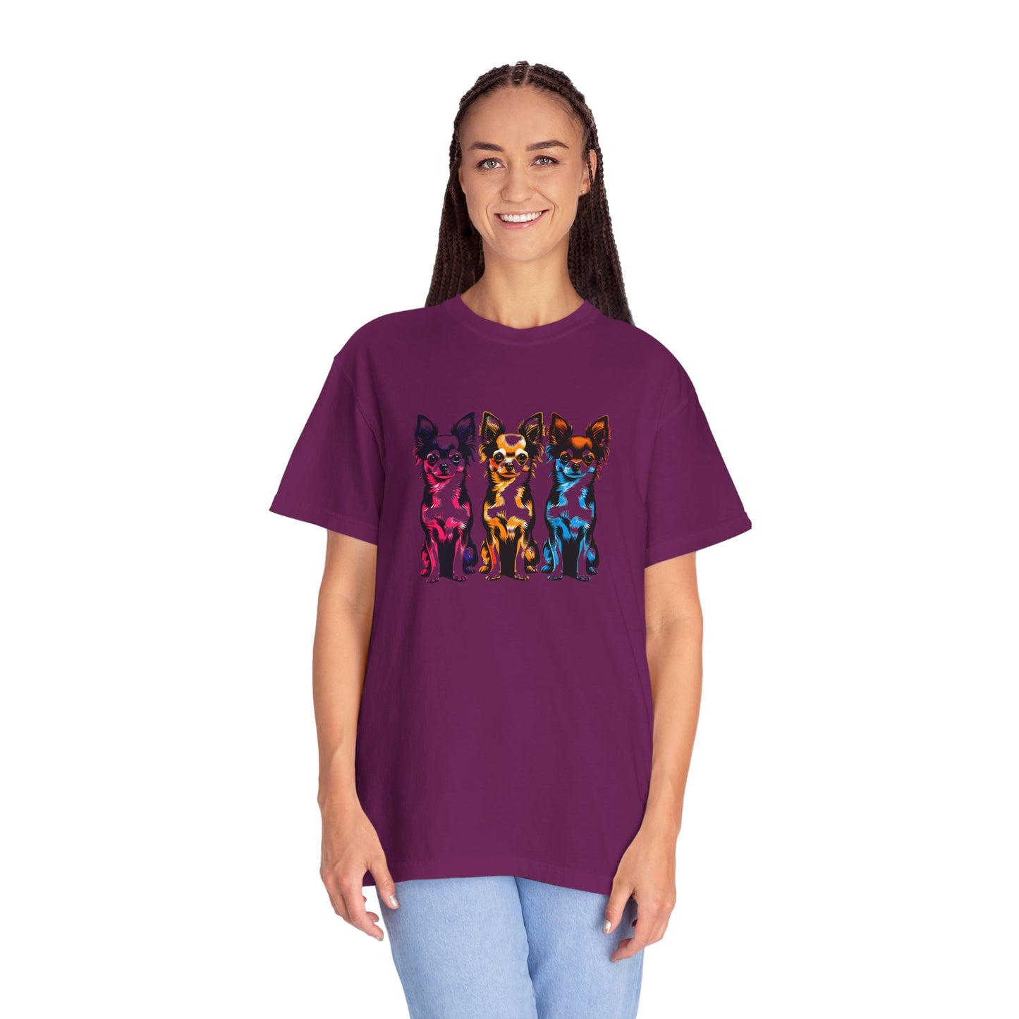 Colorful Chihuahua T-Shirt - Fun & Stylish Unisex Garment-Dyed Tee