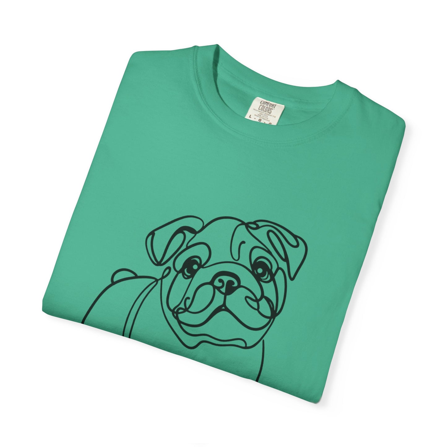Unisex Garment-Dyed T-shirt with Minimalist Bulldog Design