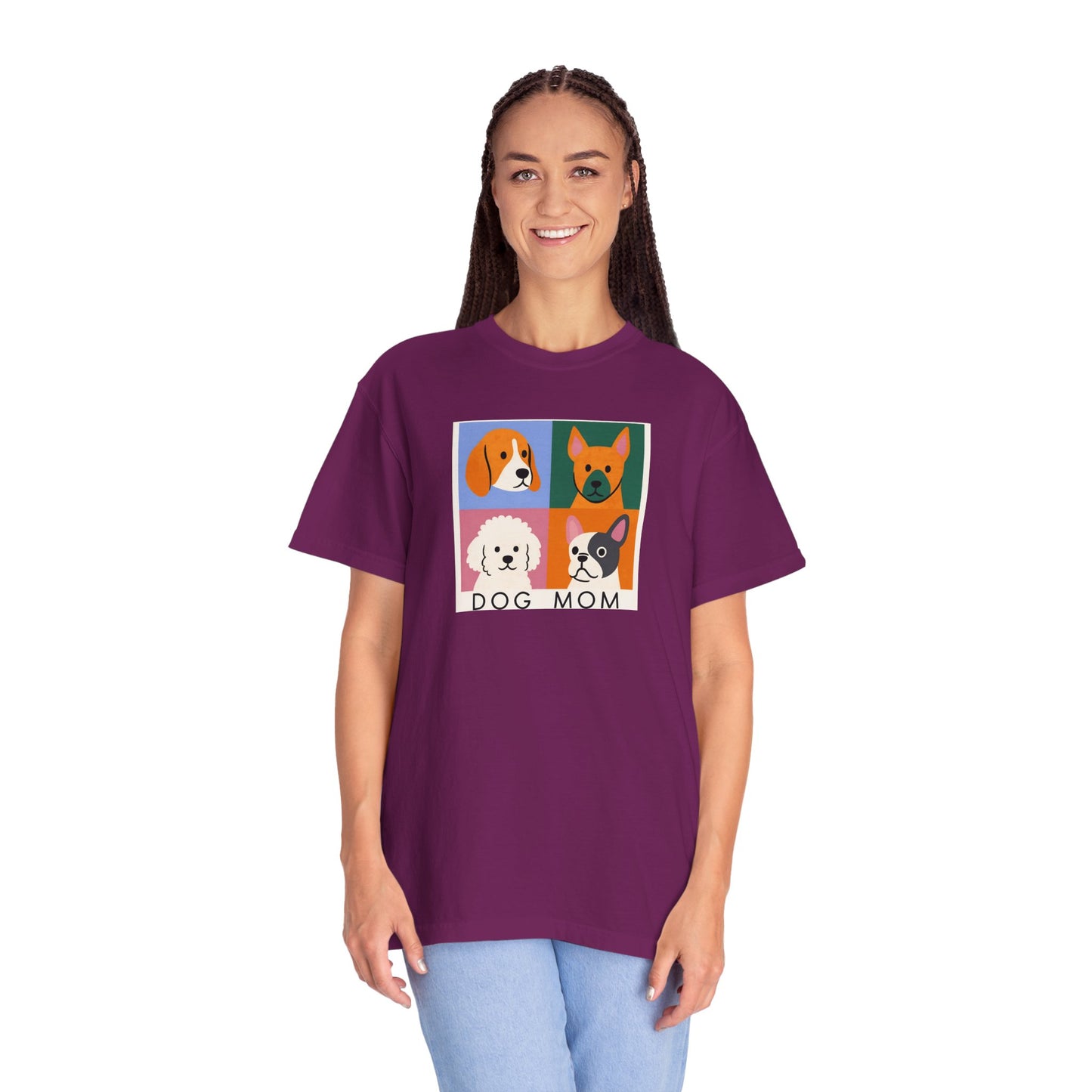 Dog Mom T-shirt - Unisex Garment-Dyed Tee for Dog Lovers