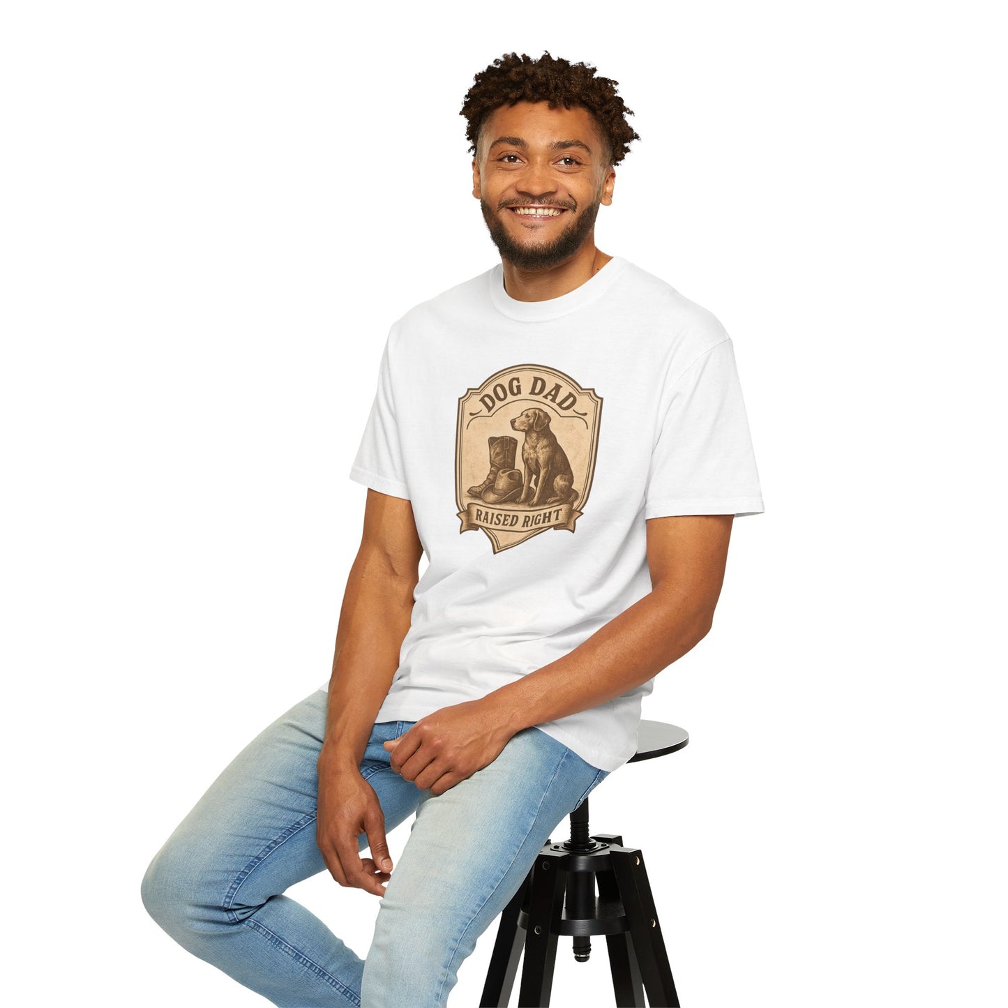 Dog Dad Raised Right T-Shirt, Gift for Dog Lovers, Cute Pet Apparel, Funny Dog Dad Tee, Unisex Casual Wear