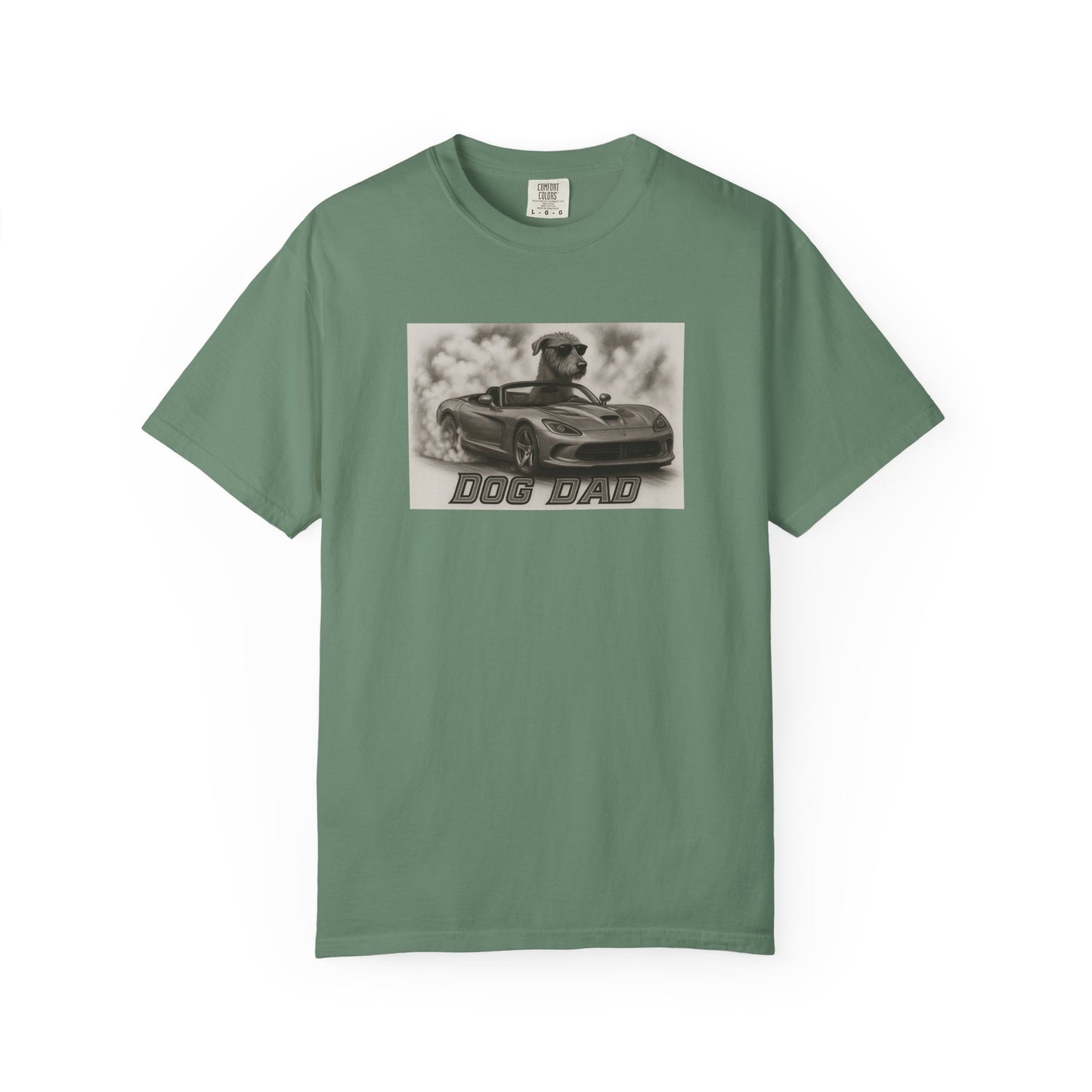 Dog Dad - Irish Wolfhound - Cool Dogs in Cool Cars T-Shirt Collection | Funny Dog Lover Apparel for Men