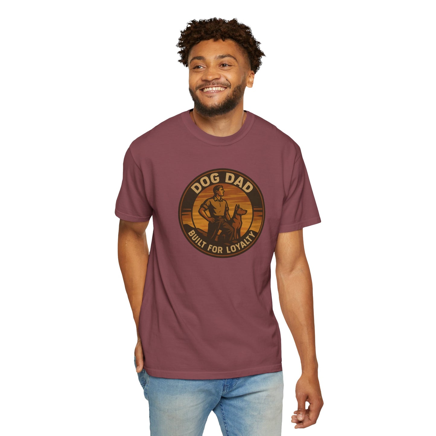 Dog Dad Garment-Dyed T-Shirt, Perfect for Pet Lovers, Gifts for Father's Day, Casual Wear, Outdoor Activities