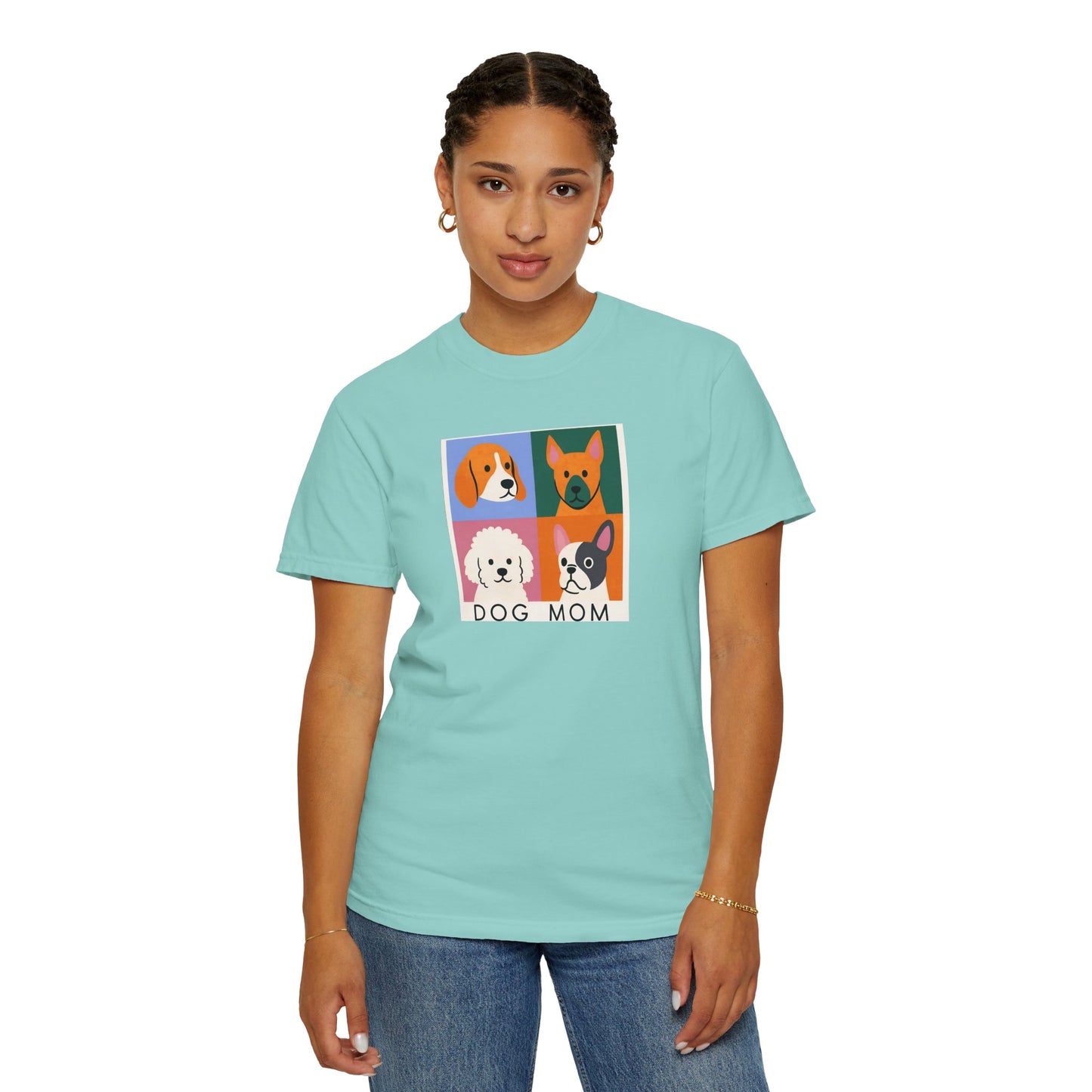 Dog Mom T-shirt - Unisex Garment-Dyed Tee for Dog Lovers