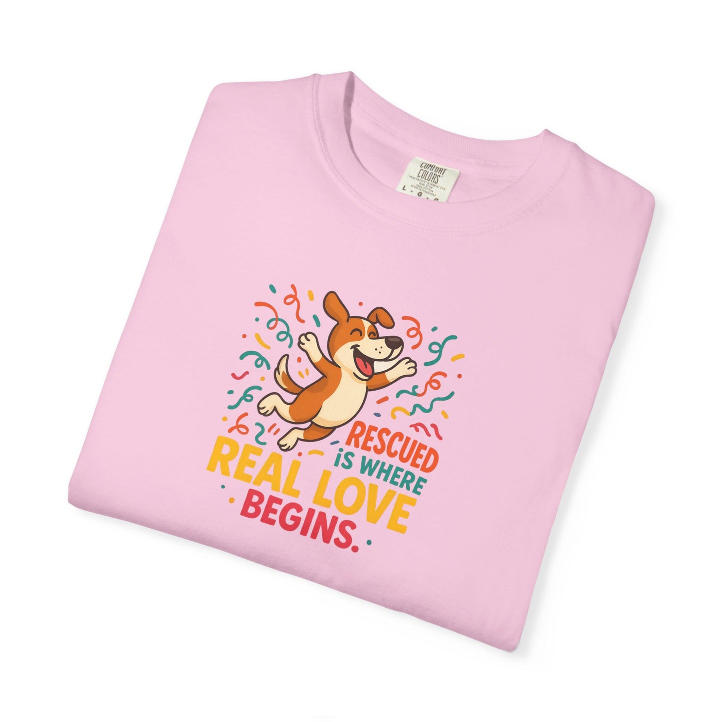 Rescue Love T-Shirt, Unisex Dog Lover Tee, Adoption Awareness Shirt, Pet Rescue Apparel, Gift for Animal Lovers