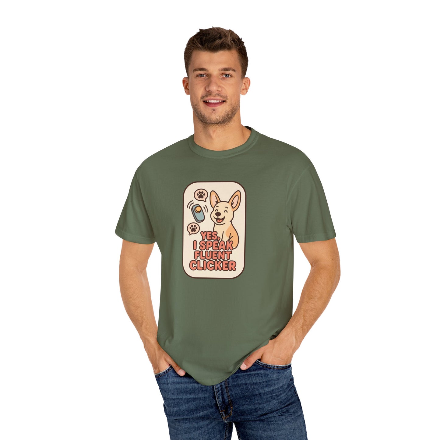 Yes, I Speak Fluent Clicker T-Shirt | Dog Trainer Gift, Animal Lover Apparel, Fun Pet Owner Top, Unique Graphic Tee, Funny Gift