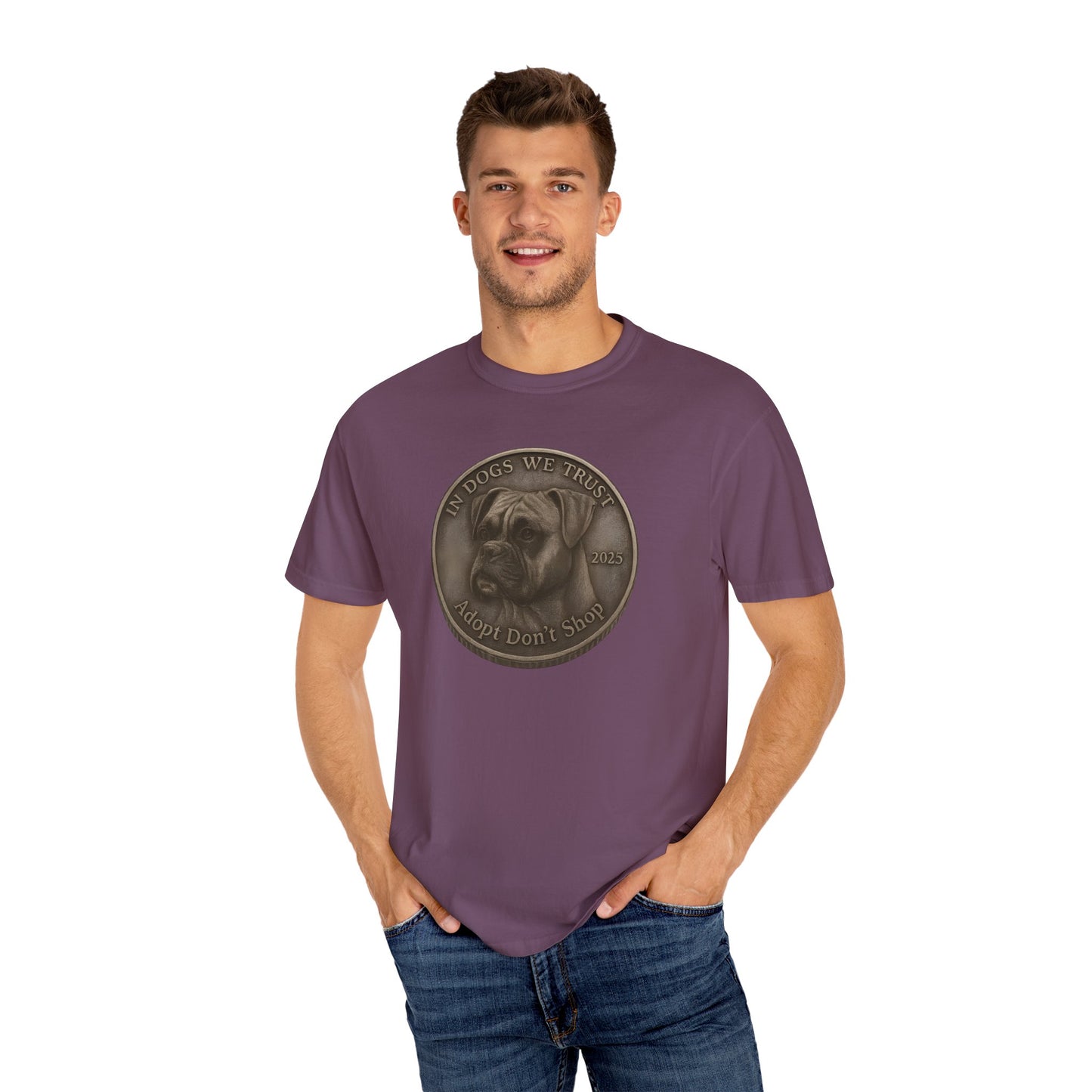 Adopt Don't Shop State Coin T-Shirt Collection - Proud Dog Breed Illustrations