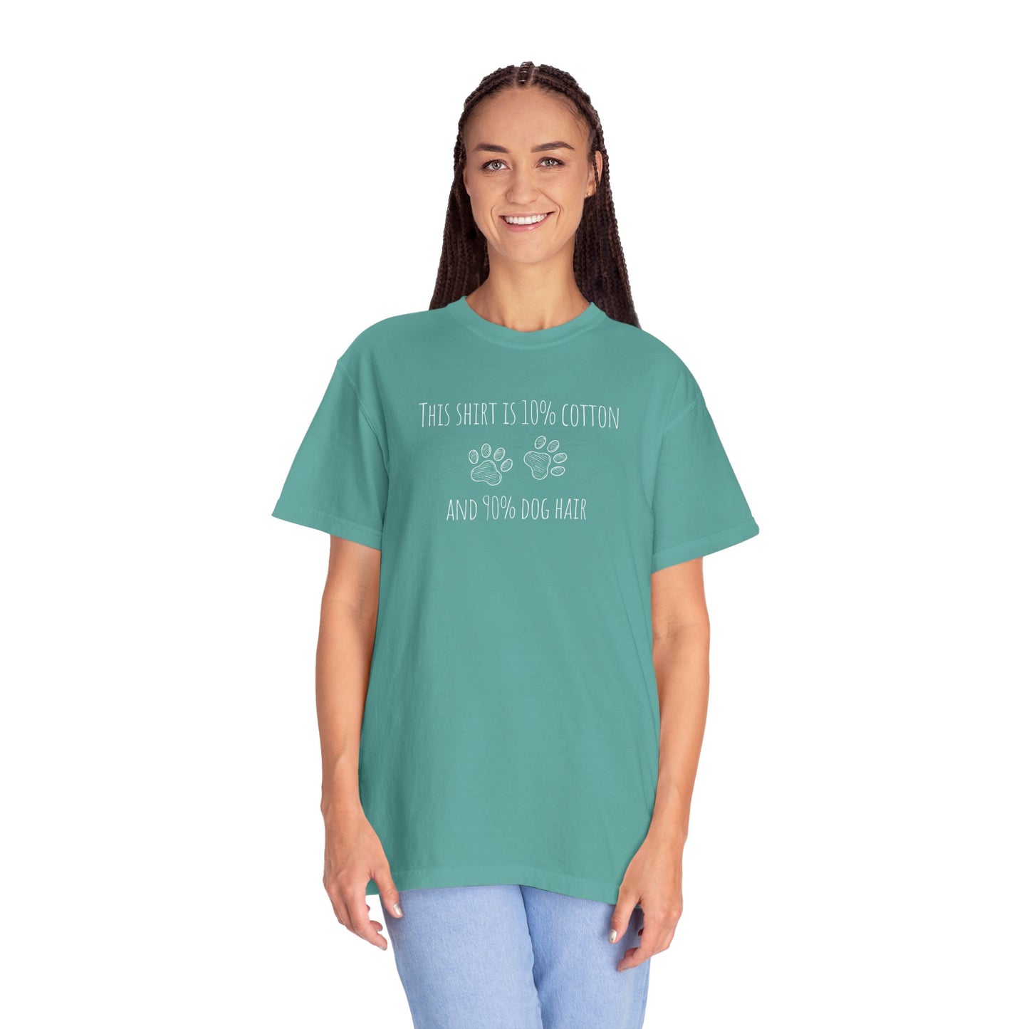 10% cotton 90% dog hair Unisex Garment-Dyed T-shirt - Casual Comfort for Trendsetters
