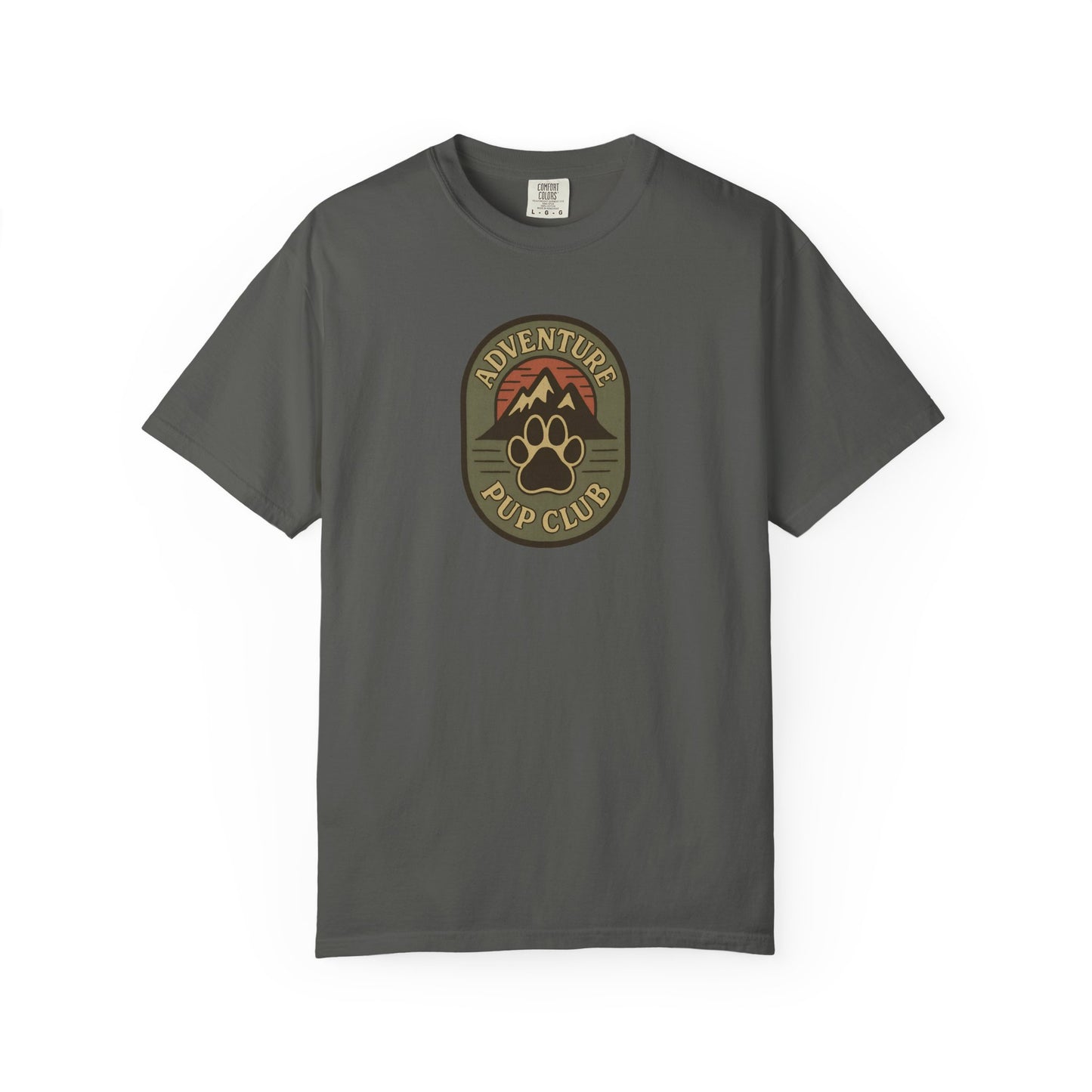 Adventure Pup Club Unisex Garment-Dyed T-Shirt, Dog Lover Gift, Outdoor Adventure Apparel, Pet Club Tee, Nature Lover Shirt
