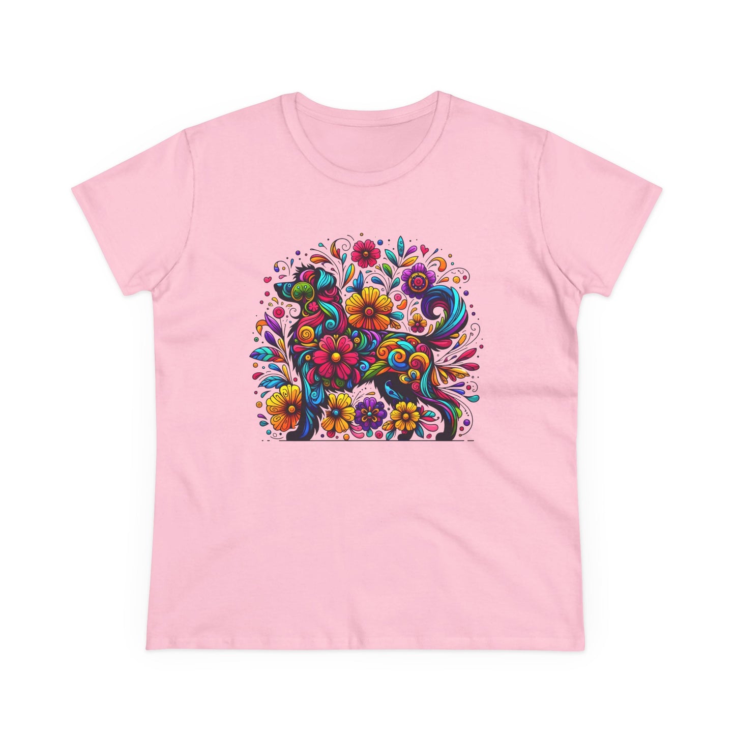 Women's Tee - Floral Dog Design