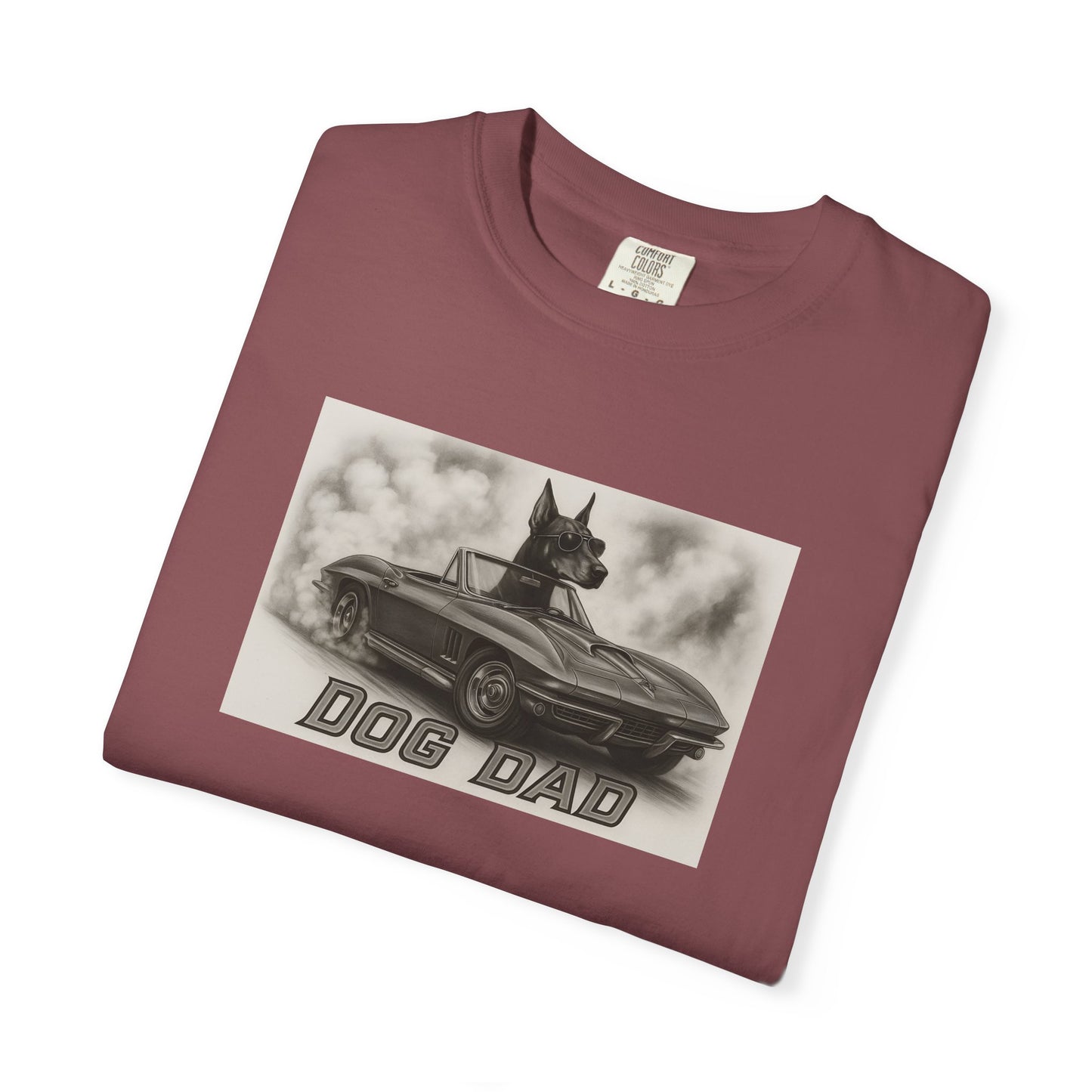 Dog Dad - Doberman - Cool Dogs in Cool Cars T-Shirt Collection | Funny Dog Lover Apparel for Men