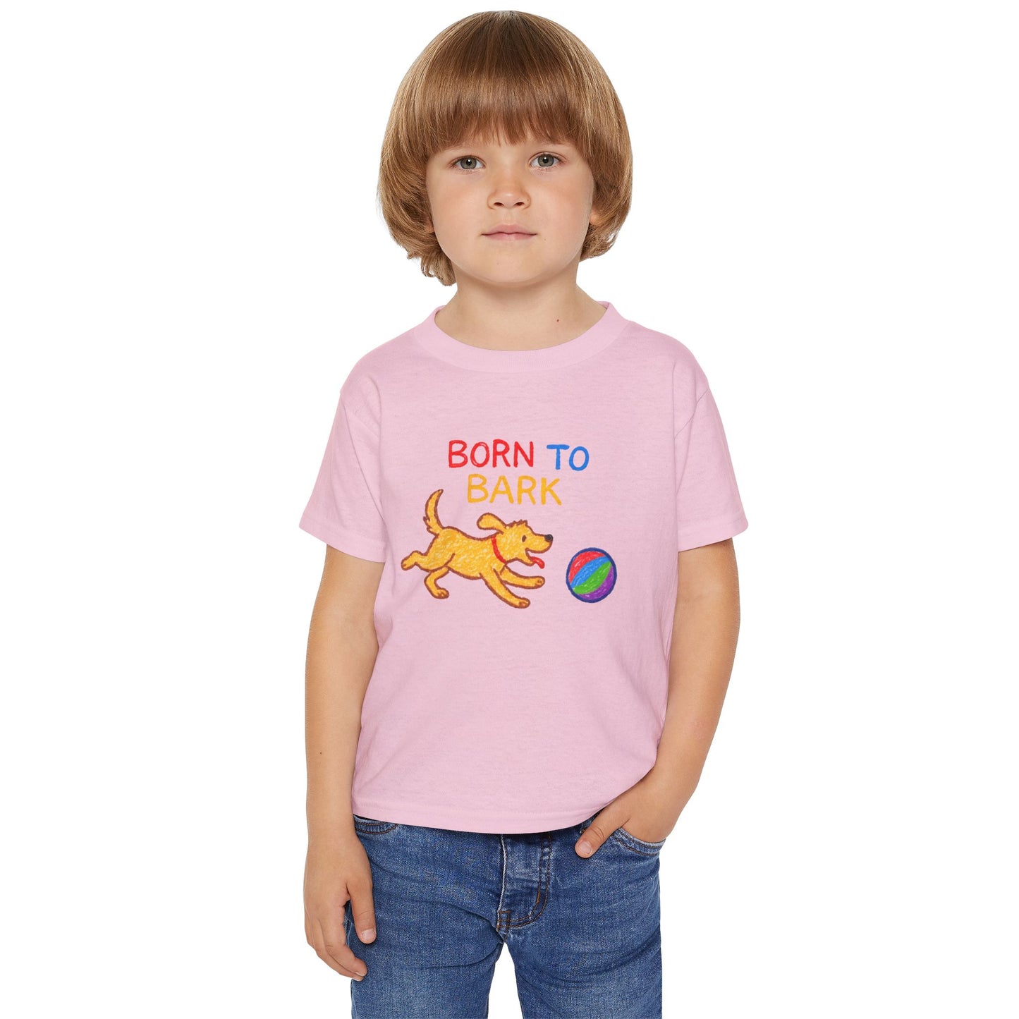 Toddler T-Shirt - Born to Bark Dog Lover Tee, Cute Pet Gift, Kids Dog Shirt, Birthday Present, Playful Puppy Love