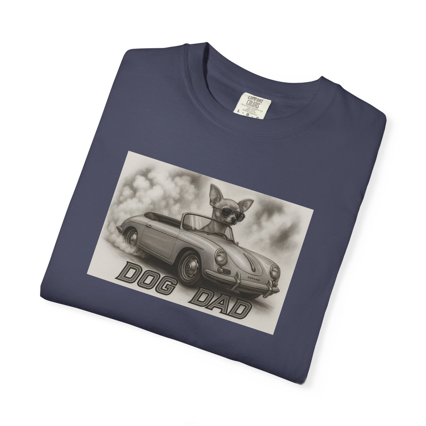 Dog Dad - Chihuahua - Cool Dogs in Cool Cars T-Shirt Collection | Funny Dog Lover Apparel for Men