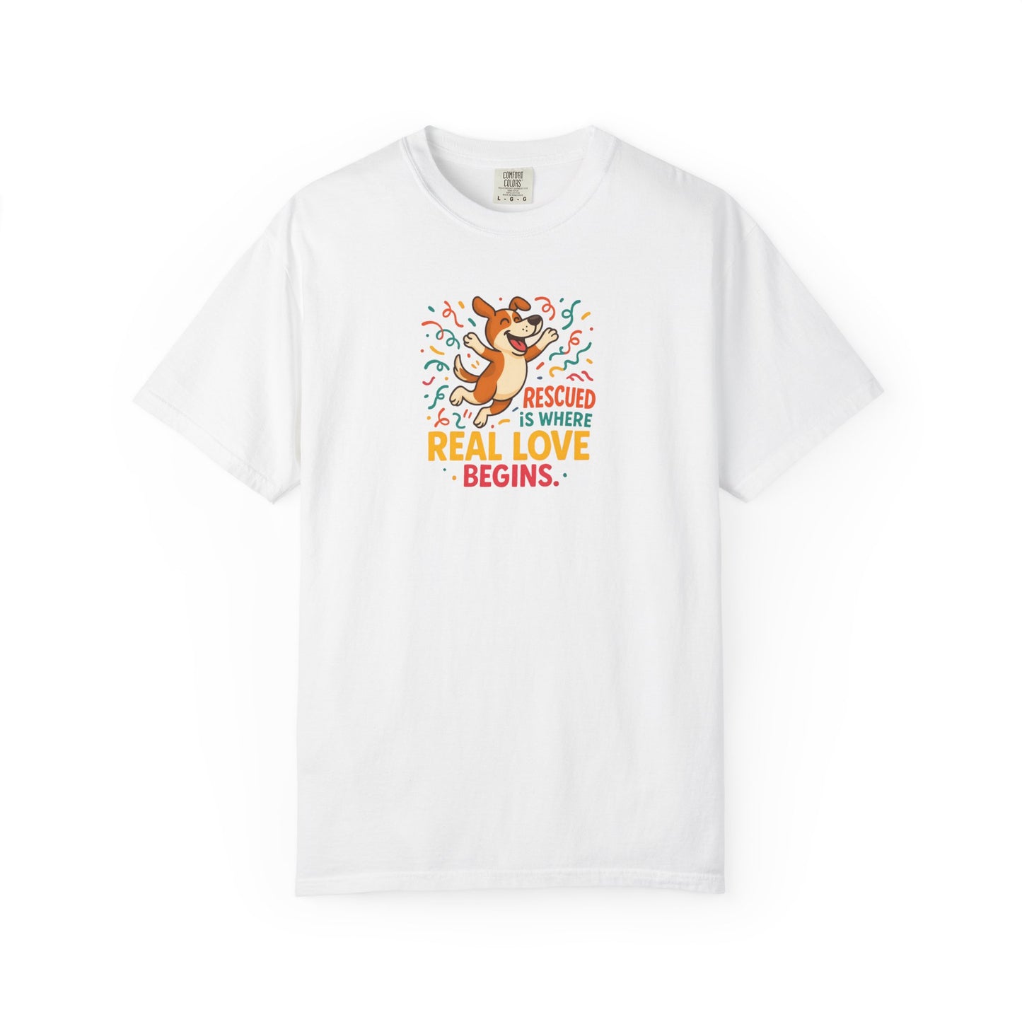 Rescue Love T-Shirt, Unisex Dog Lover Tee, Adoption Awareness Shirt, Pet Rescue Apparel, Gift for Animal Lovers