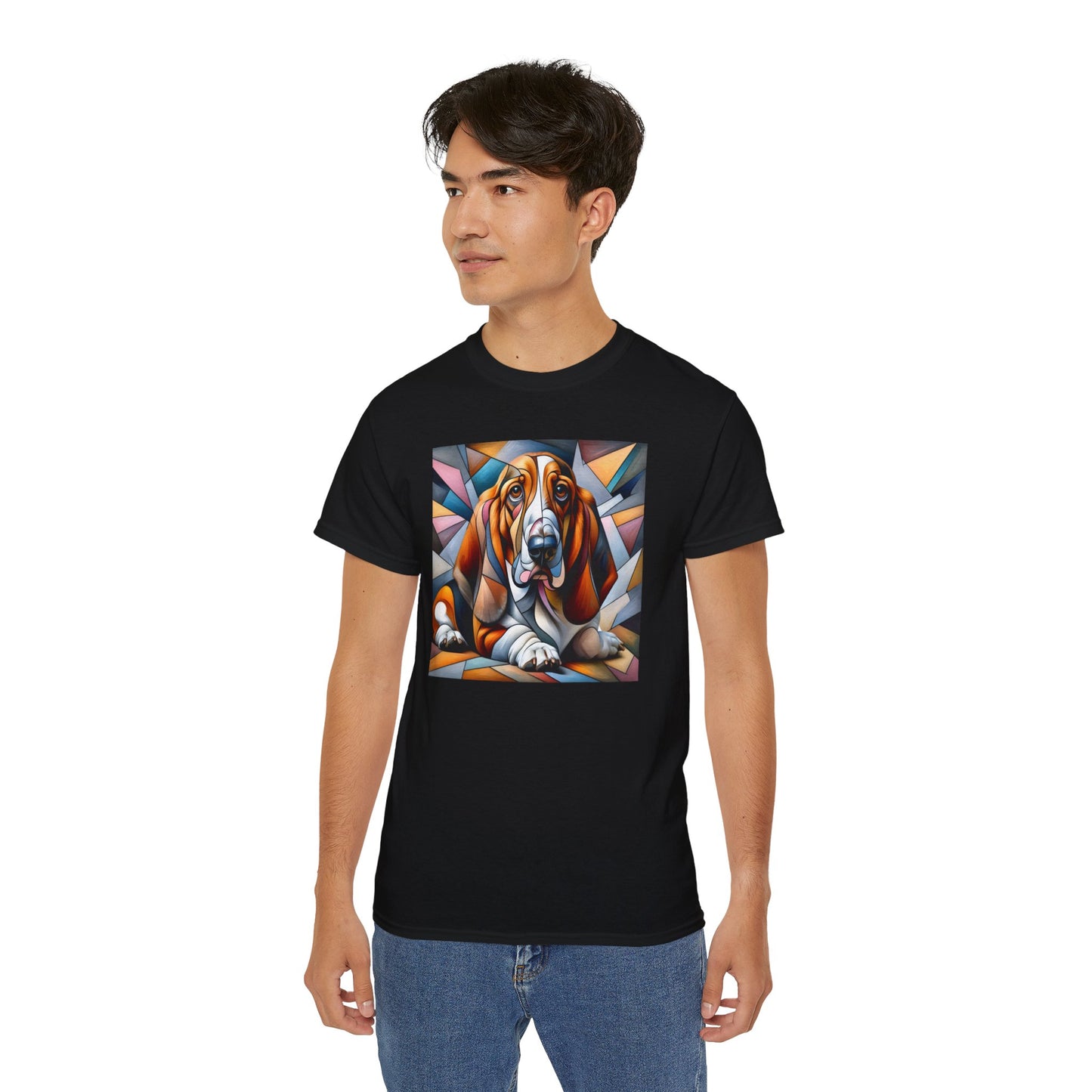 “Melancholy Muse – Petcasso Basset Hound Tee” - Perfect Gift for Dog Lovers