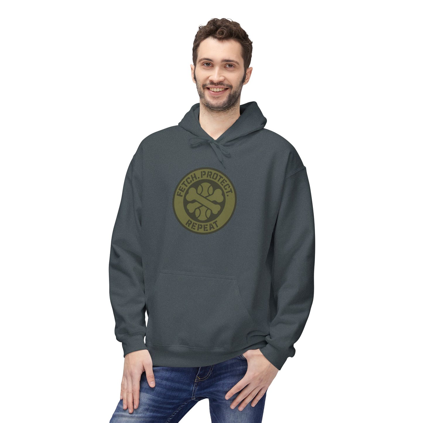 Dog Dad Fleece Hoodie, Unisex Softstyle Hooded Sweatshirt, Perfect Gift for Dog Lovers, Comfortable and Stylish
