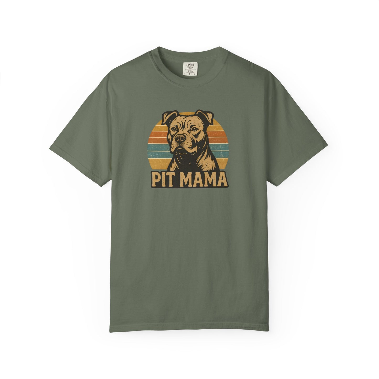 Retro Pit Mama T-Shirt | Garment-Dyed Tee for Dog Lovers | Perfect for Casual Wear, Gifts, Birthdays, Pet Celebrations, Dog Adoption Events