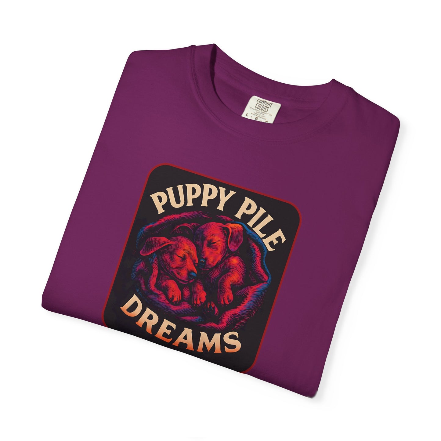 Puppy Pile Dreams T-Shirt, Unisex Tee, Dog Lover Gift, Casual Wear, Comfortable Cotton Shirt, Fun Animal Graphic Tee