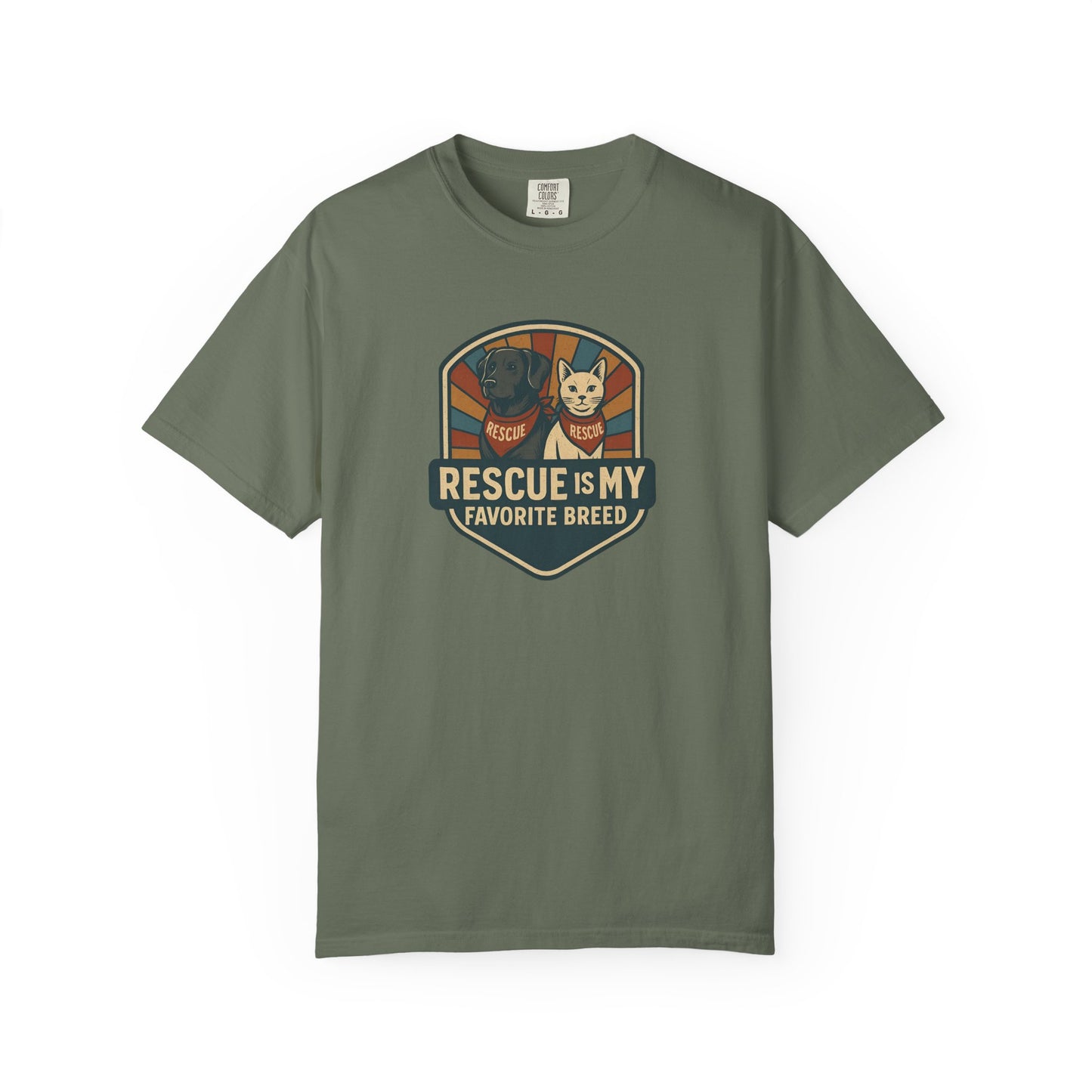 Rescue is My Favorite Breed T-Shirt, Unisex Animal Lover Tee, Pet Adoption Gift, Casual Wear, Dog Lover Shirt, Gift for Him/Her