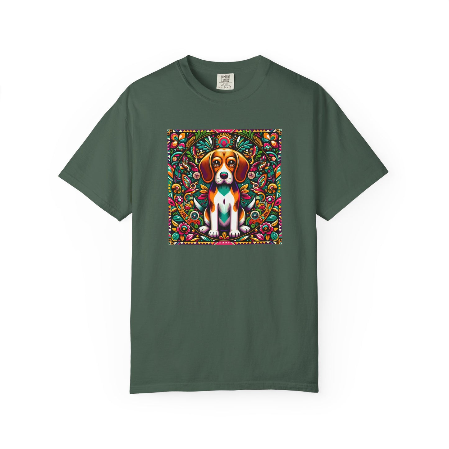 Vibrant Dog Art Unisex Garment-Dyed T-Shirt | Colorful Canine Design