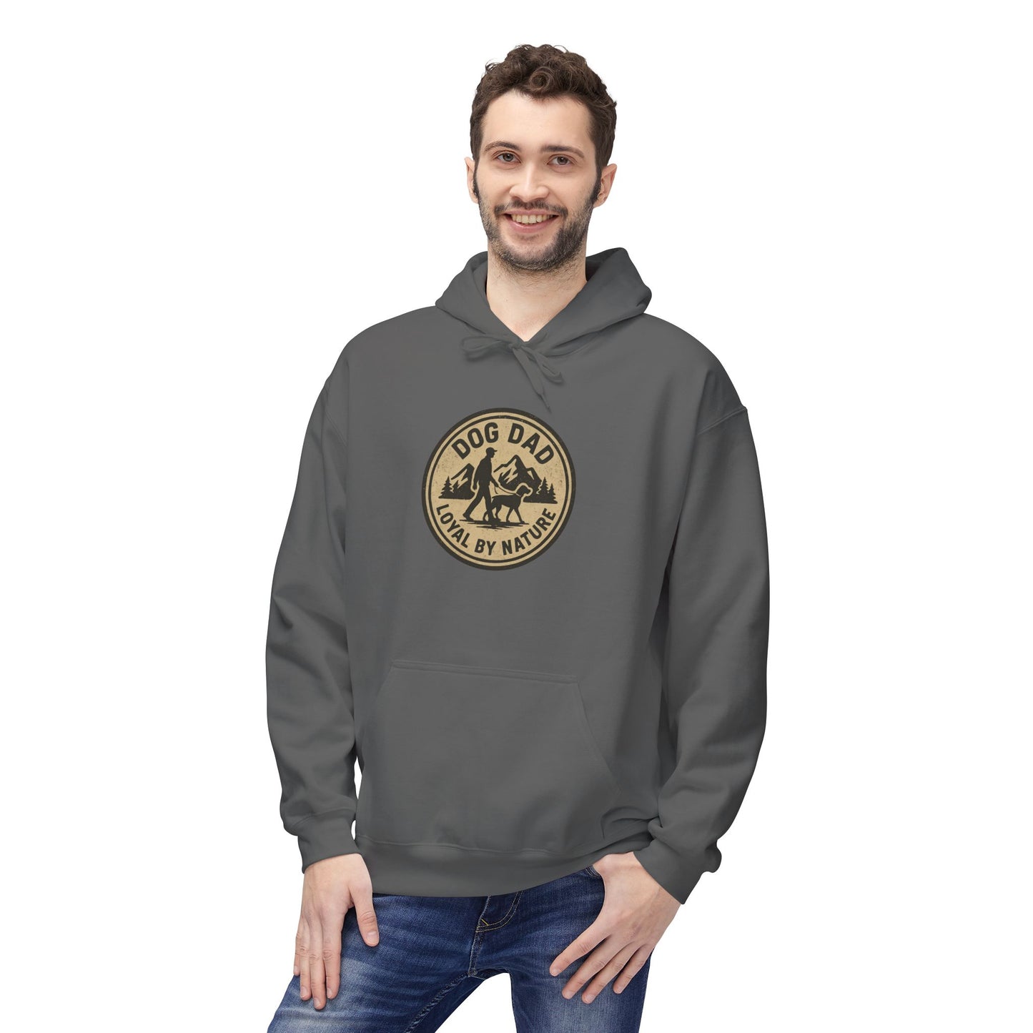 Dog Dad Fleece Hoodie, Unisex Softstyle Hooded Sweatshirt, Perfect Gift for Dog Lovers, Comfortable and Stylish