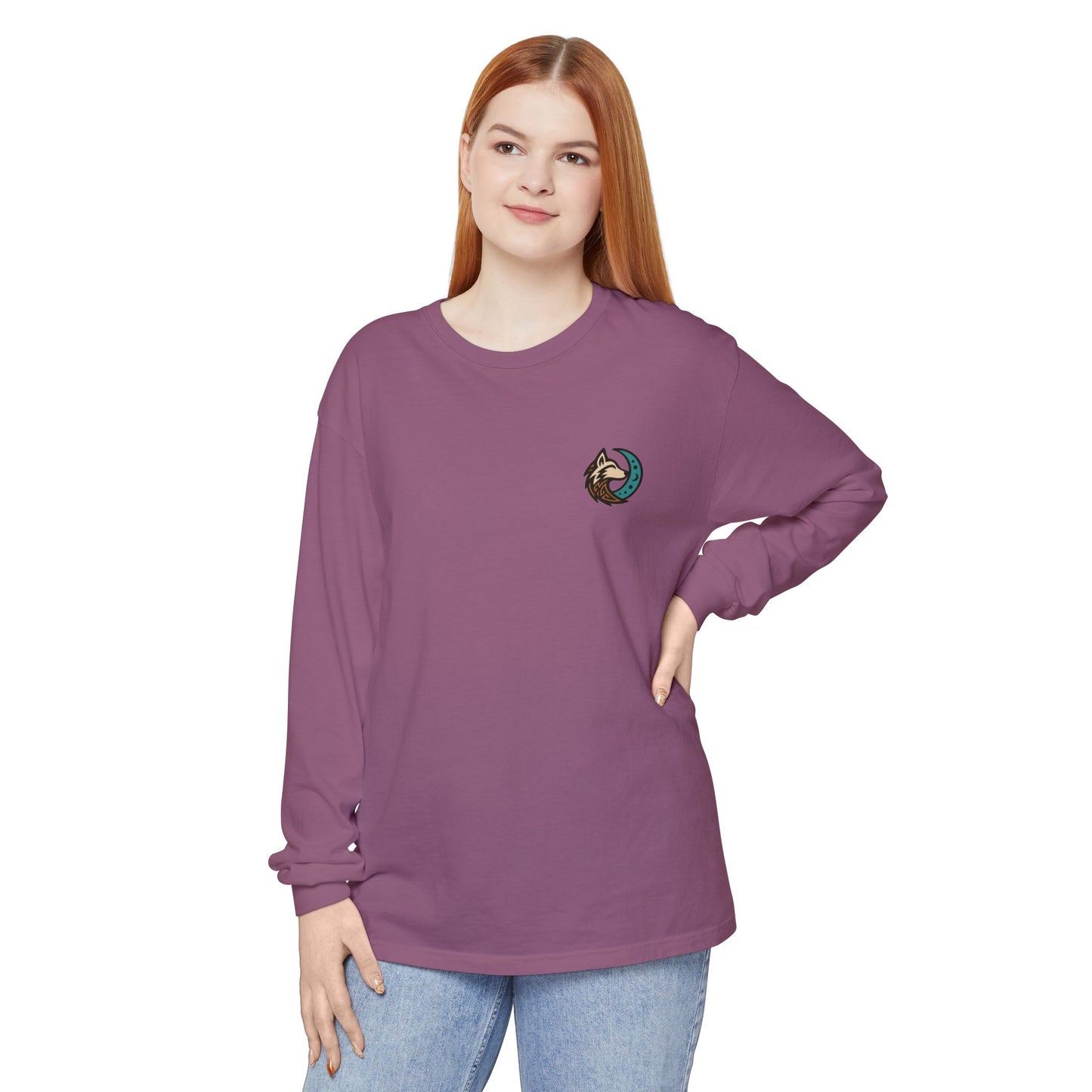 Mystical Indian Princess and a Wolf Long sleeve Tee