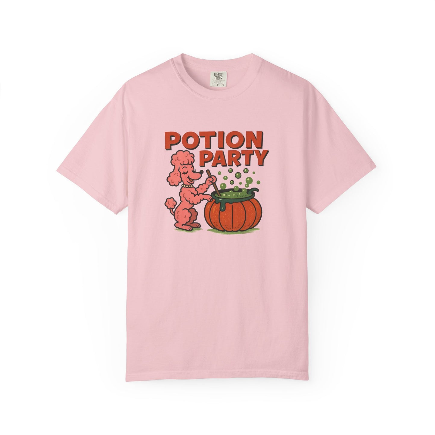 Potion Party Unisex Garment-Dyed T-Shirt | Fun Dog Design, Halloween Tee, Gift for Pet Lovers, Party Shirt, Cute Fall Top
