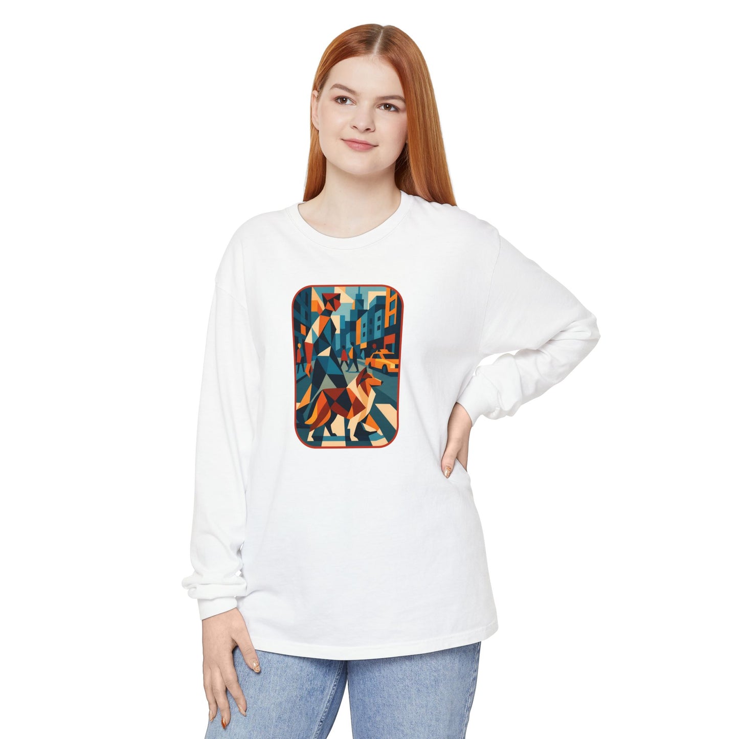 City Walk Tee for Animal Lovers, Casual Wear, Gift for Him/Her, Art-Inspired Apparel, Unique Artwork T-Shirt