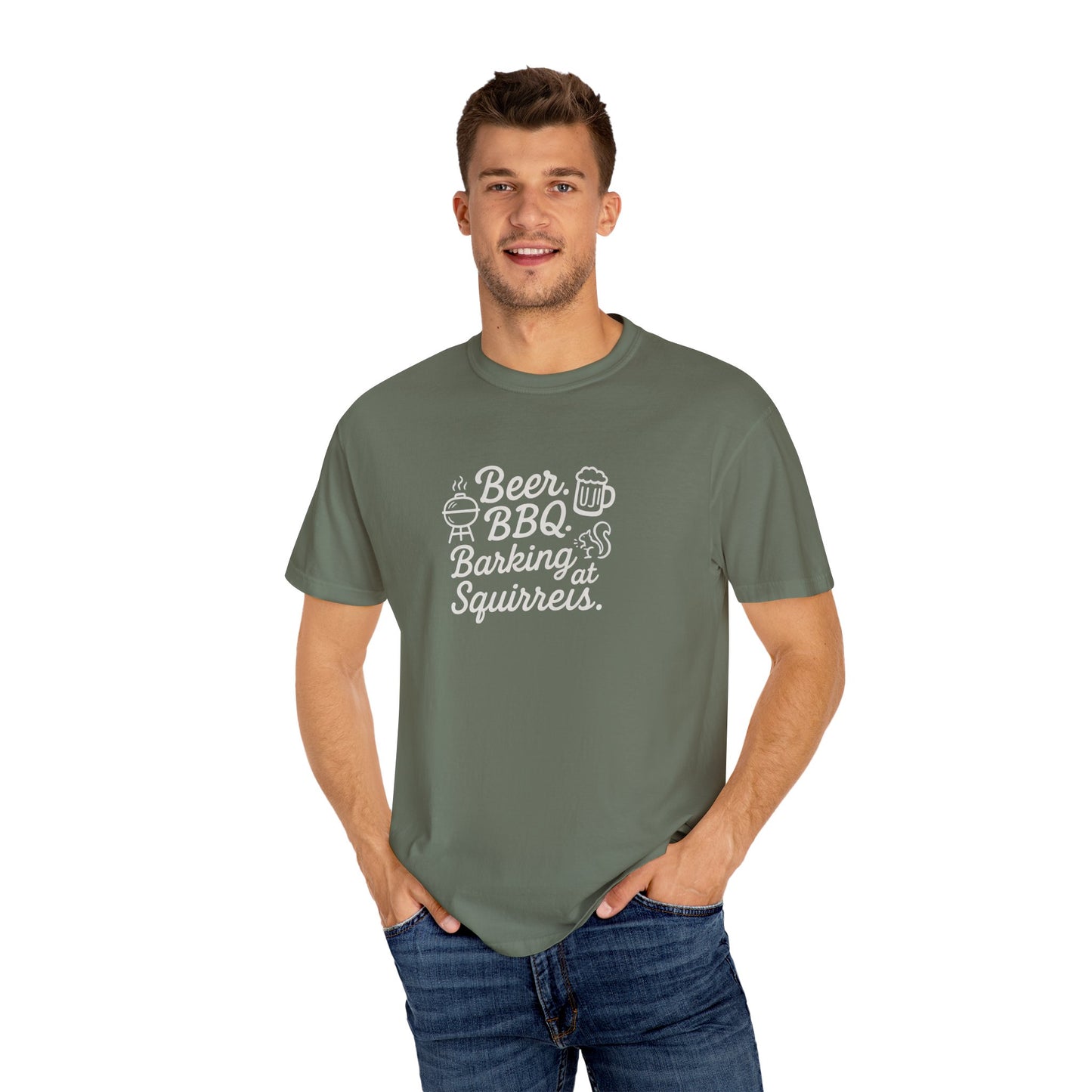 Beer BBQ and Barking Dog Dad T-Shirt