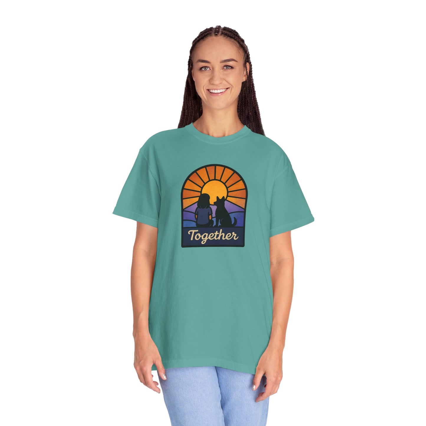 Together Sunset Graphic T-Shirt, Unisex Tee for Families, Casual Wear, Gift for Nature Lovers, Summer Vibe Apparel, Retro Style Shirt