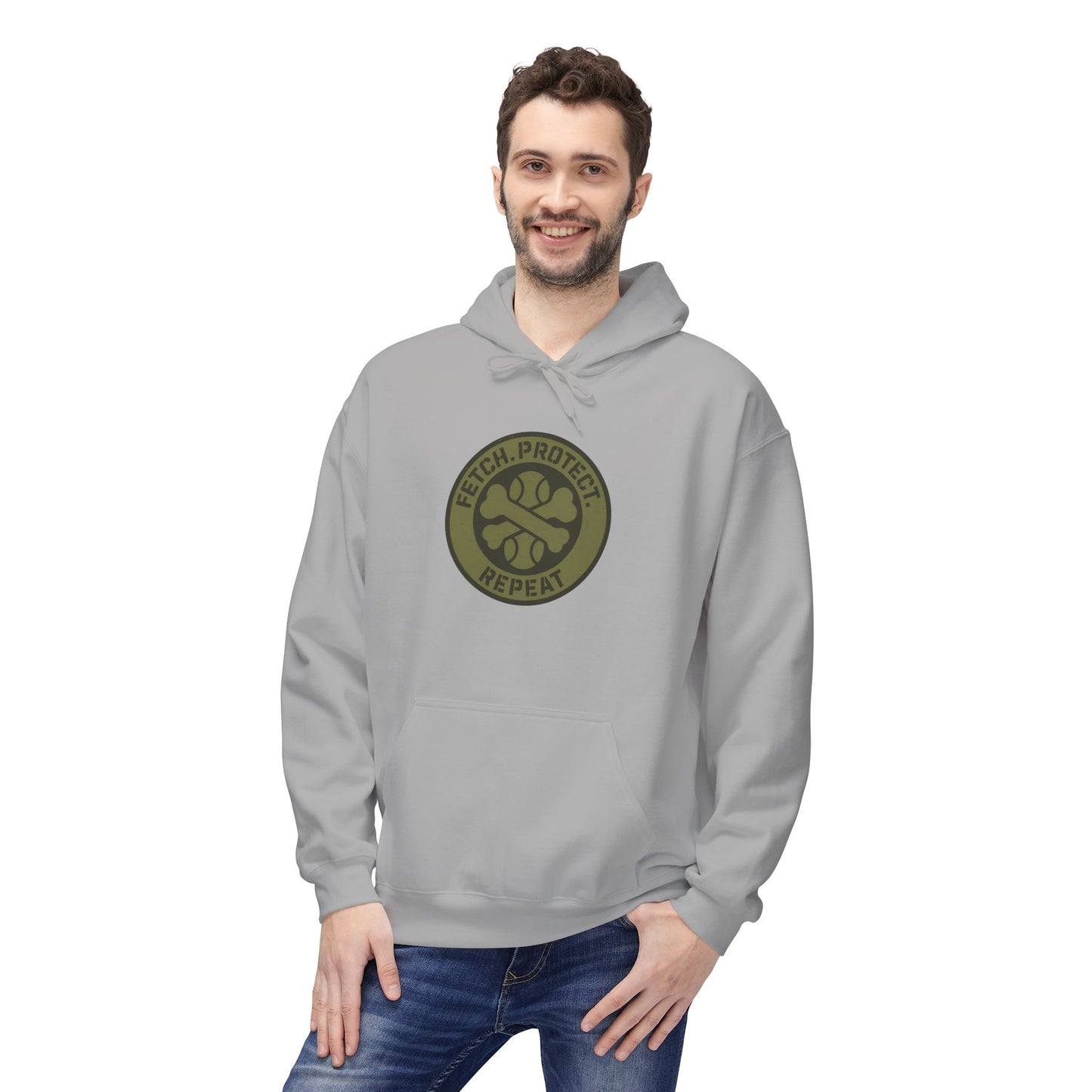 Dog Dad Fleece Hoodie, Unisex Softstyle Hooded Sweatshirt, Perfect Gift for Dog Lovers, Comfortable and Stylish
