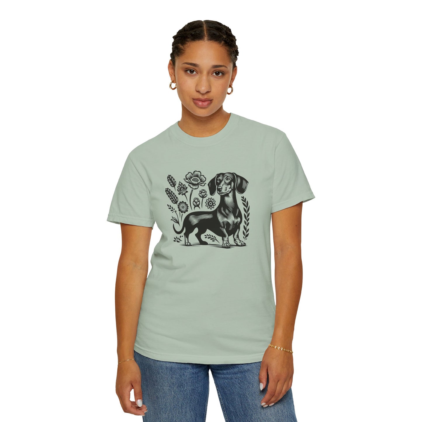 Floral Dachshund Unisex T-Shirt - Comfy Pet Lover Gift