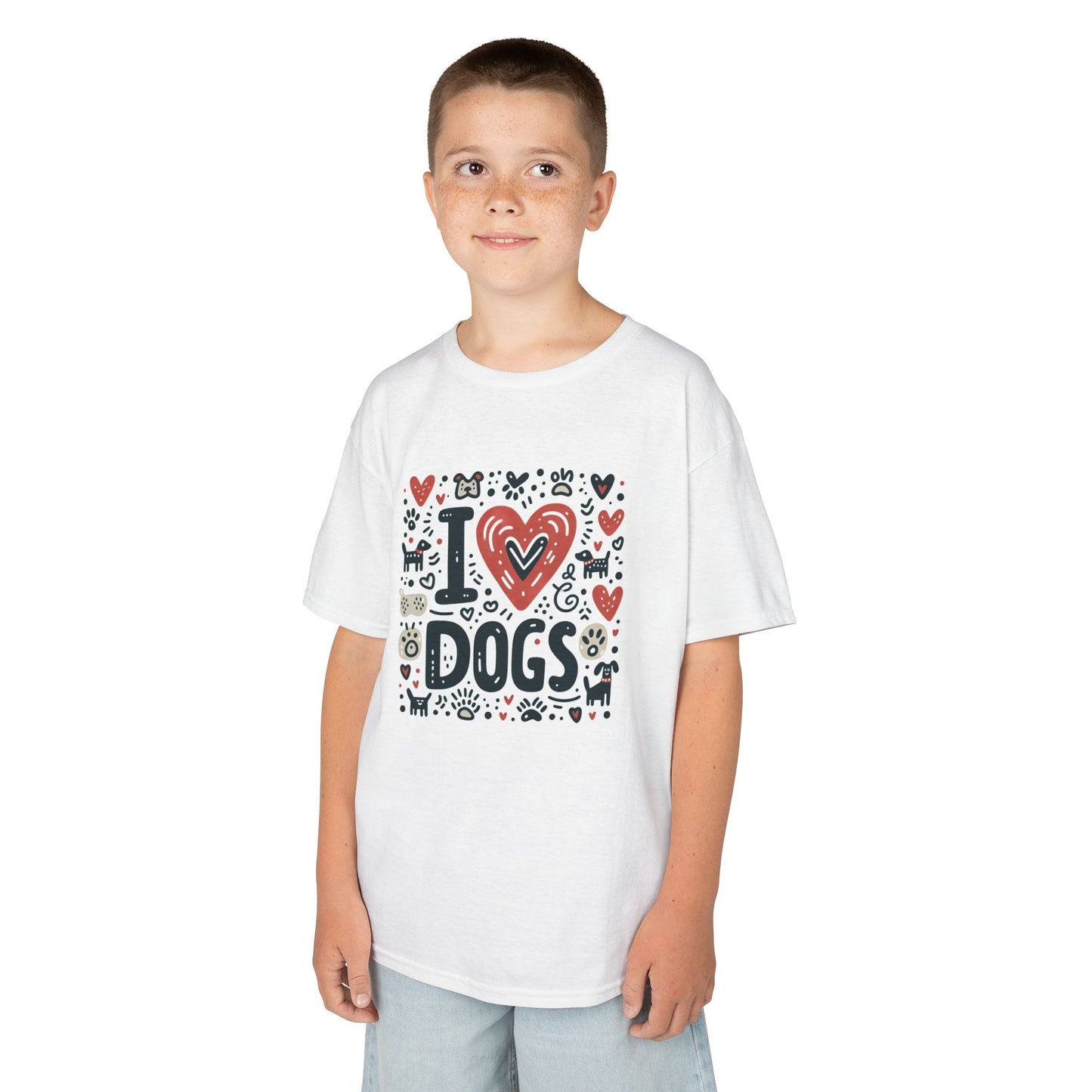 Kids Tee - Kids Love Dogs Design