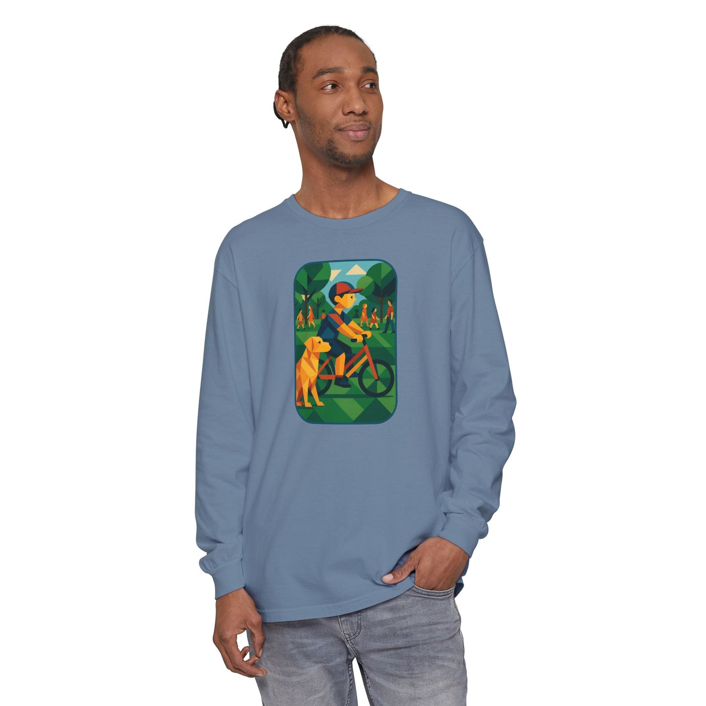 Park Walk Adventure T-Shirt, Eco-Friendly Tee, Dog Lover Apparel, Nature Print Shirt, Perfect for Outdoor Activities