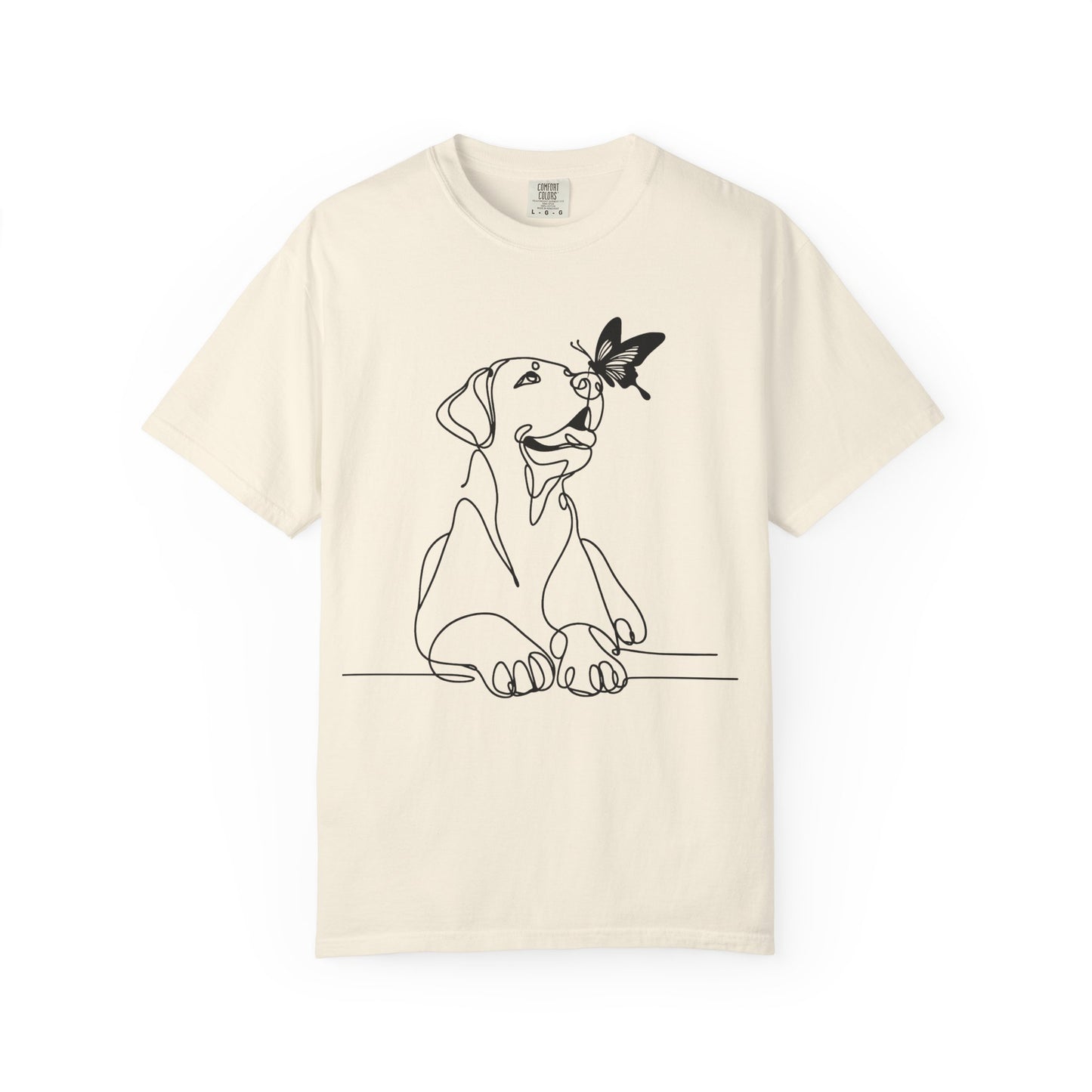 Adorable Dog and Butterfly T-Shirt, Cute Pet Tee, Dog Lover Gift, Casual Wear, Animal Lover Apparel, Birthday Gift for Dog Owners