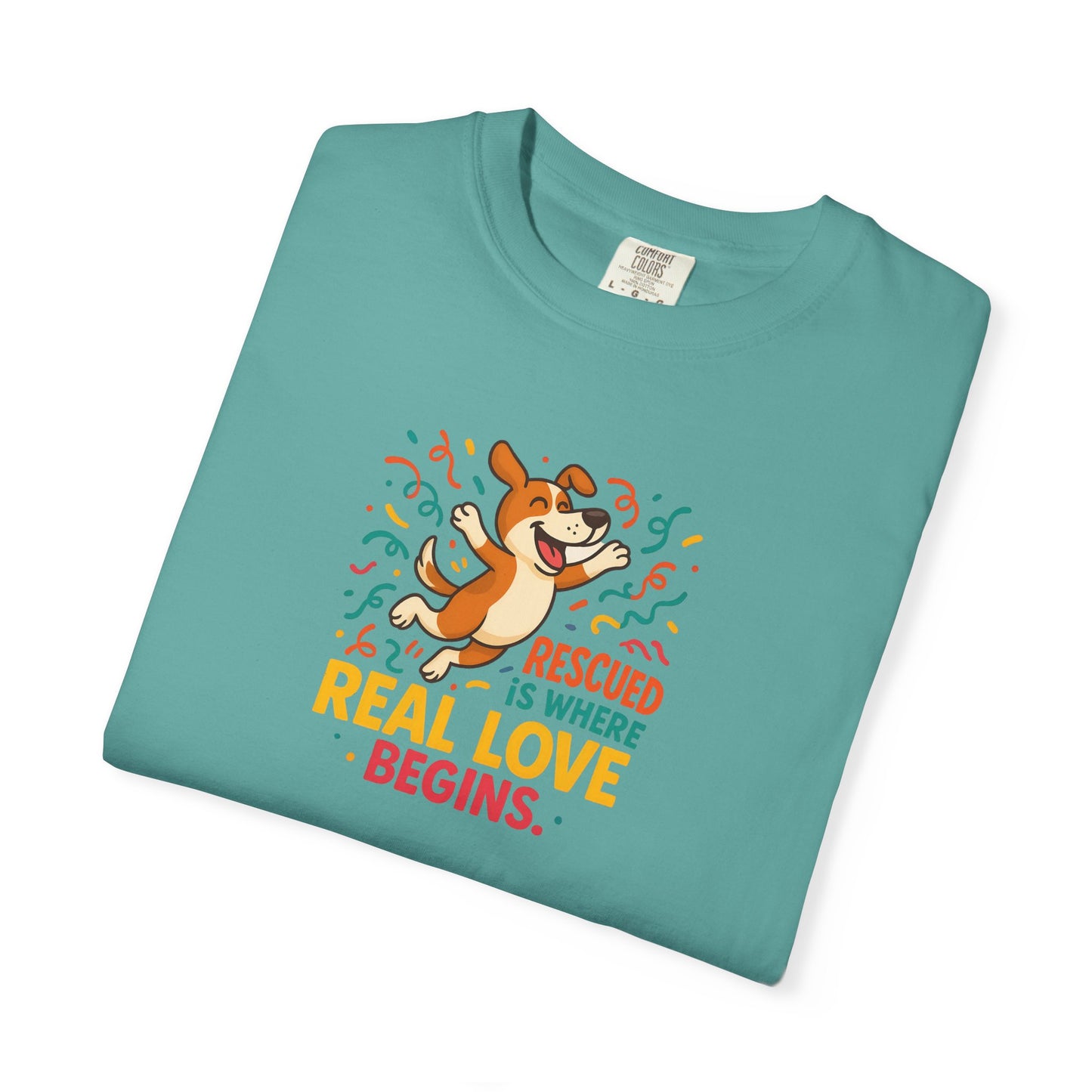 Rescue Love T-Shirt, Unisex Dog Lover Tee, Adoption Awareness Shirt, Pet Rescue Apparel, Gift for Animal Lovers