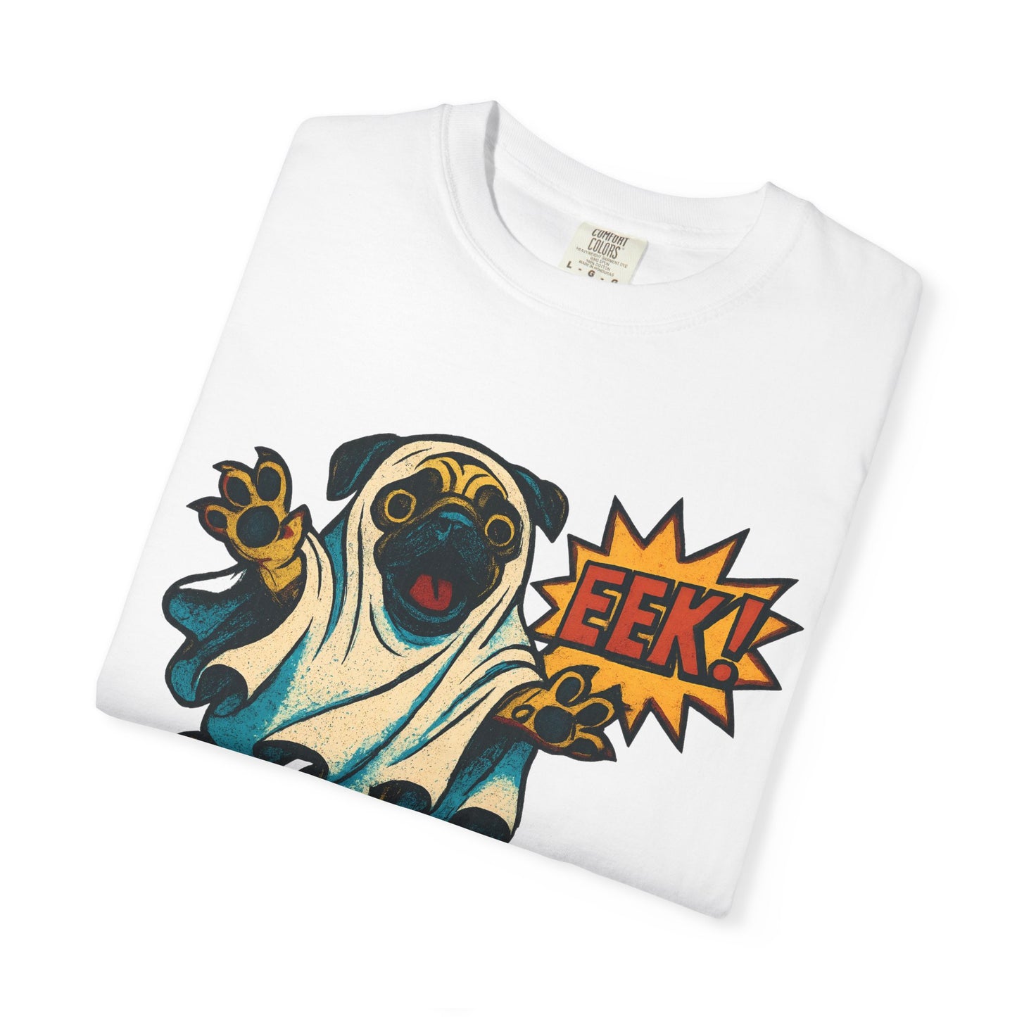 Ghostly Pug T-Shirt, Halloween Tee, Unisex T-Shirt, Funny Dog Shirt, Casual Wear, Gift for Dog Lovers, Spooky Apparel