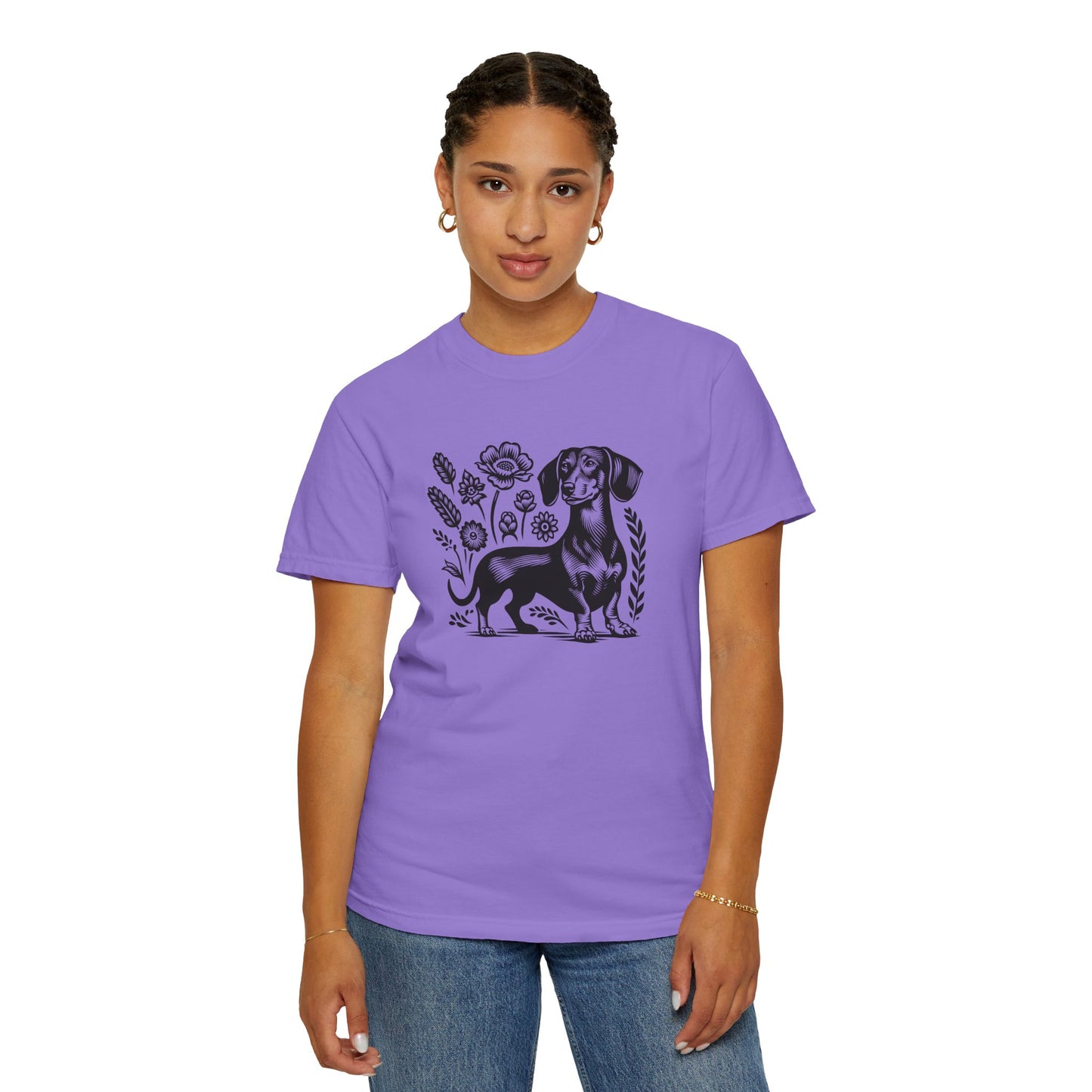 Floral Dachshund Unisex T-Shirt - Comfy Pet Lover Gift