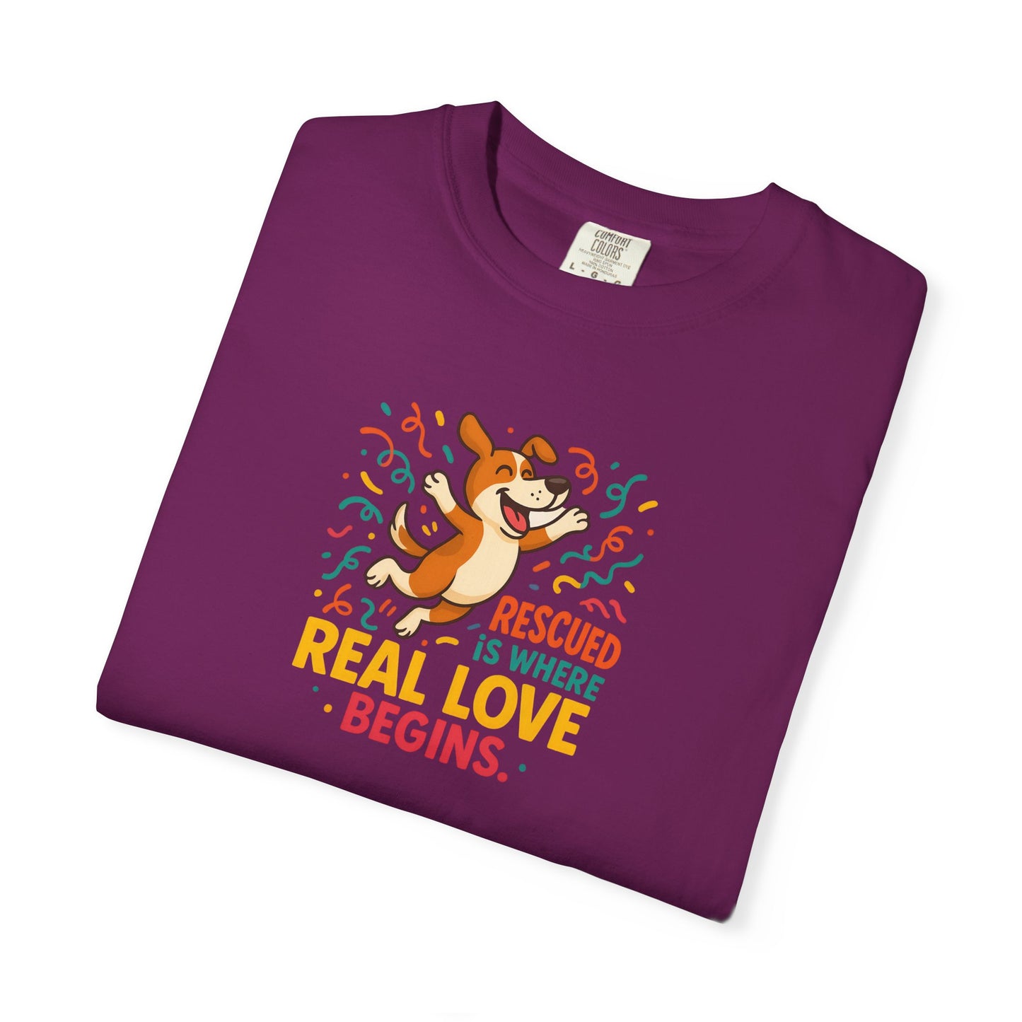Rescue Love T-Shirt, Unisex Dog Lover Tee, Adoption Awareness Shirt, Pet Rescue Apparel, Gift for Animal Lovers