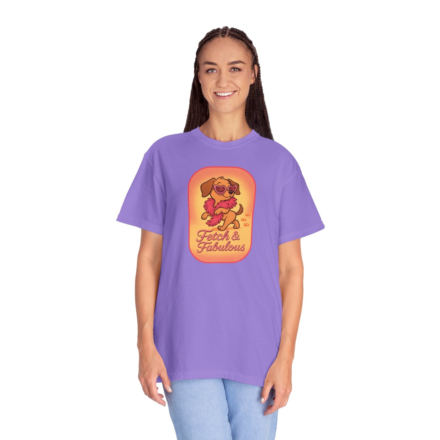 Fetch & Fabulous Dog Lover T-Shirt | Unisex Garment-Dyed Tee for Dog Owners, Pet Lovers, Birthday Gift, Casual Wear