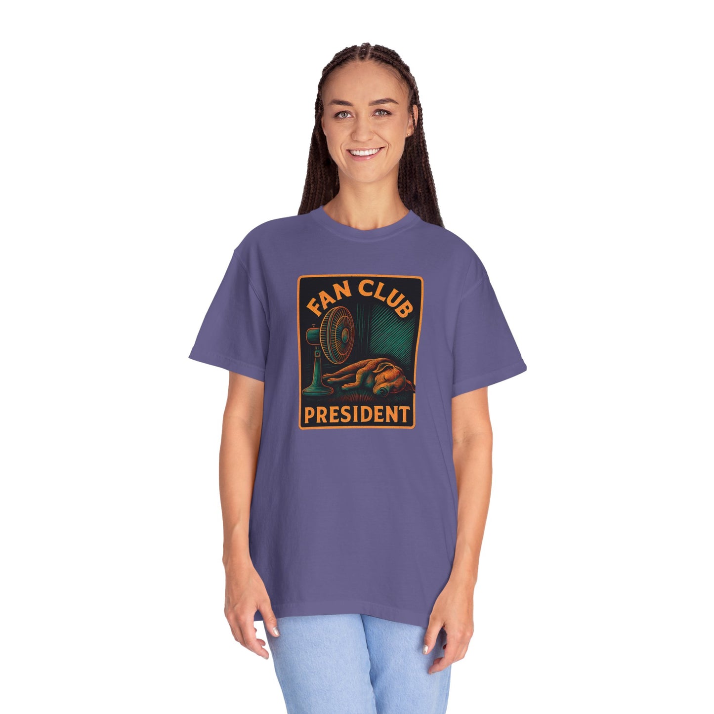 Fan Club President Unisex T-shirt, Garment-Dyed Tee, Unique Gift, Club Member Apparel, Casual Wear, Fan Merchandise