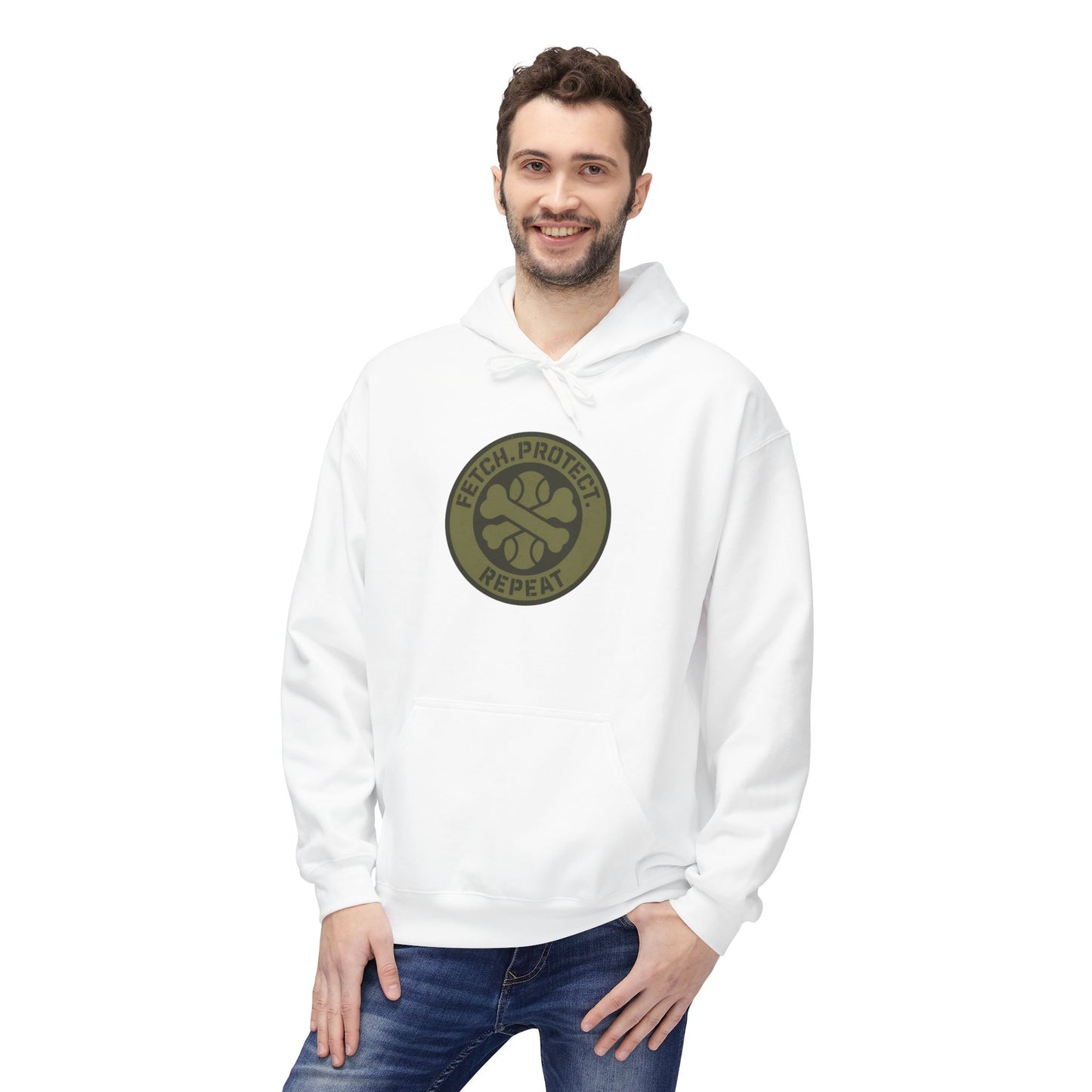 Dog Dad Fleece Hoodie, Unisex Softstyle Hooded Sweatshirt, Perfect Gift for Dog Lovers, Comfortable and Stylish