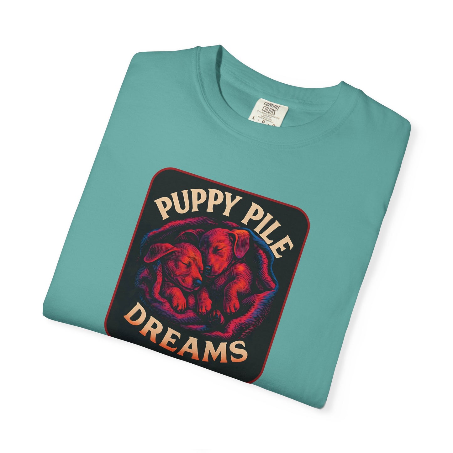 Puppy Pile Dreams T-Shirt, Unisex Tee, Dog Lover Gift, Casual Wear, Comfortable Cotton Shirt, Fun Animal Graphic Tee